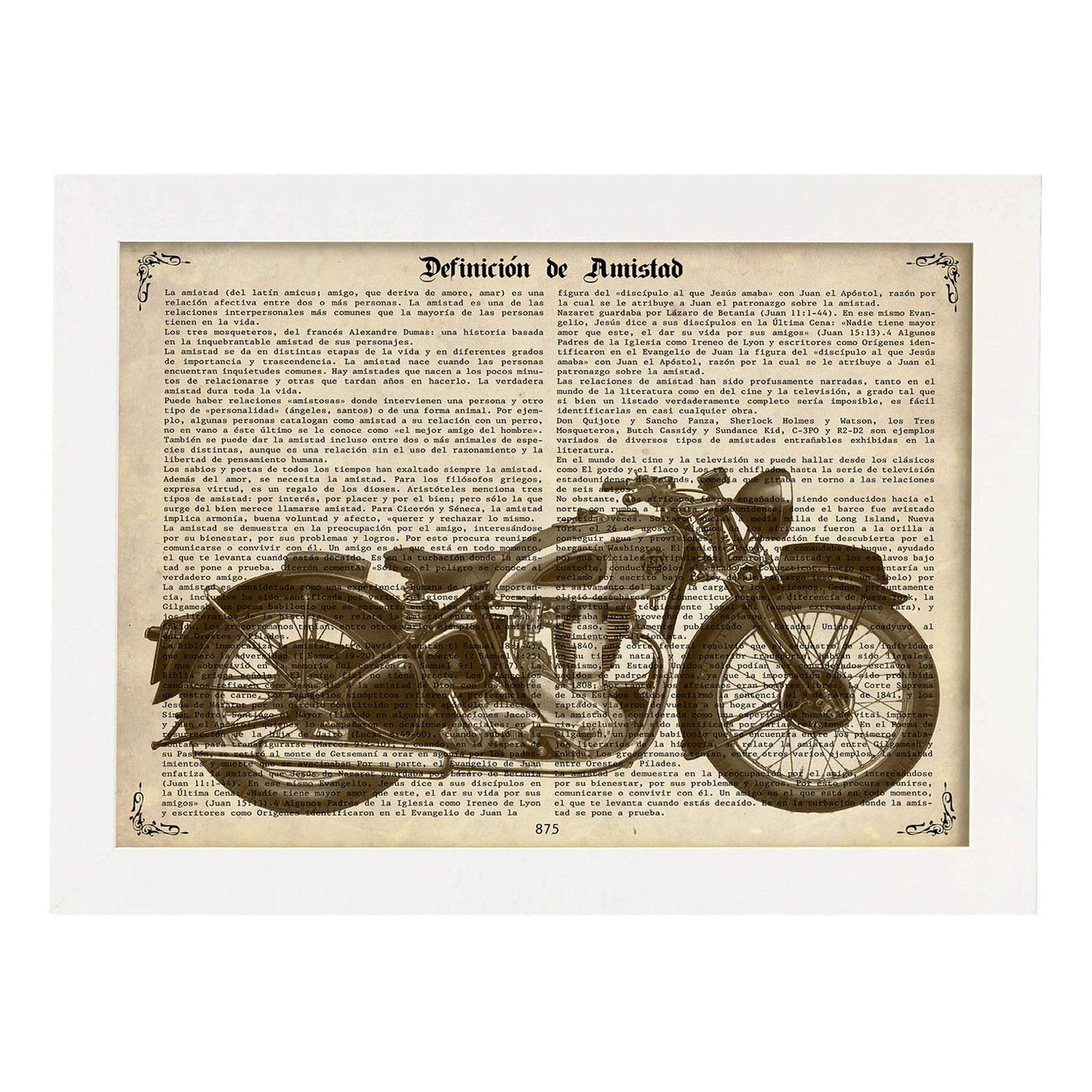 Poster de Moto - BSA. Láminas de vehículos con definiciones. Ilustraciones vintage de coches, motos, aviones,
-Artwork-Nacnic-A3-Marco Blanco-Nacnic Estudio SL