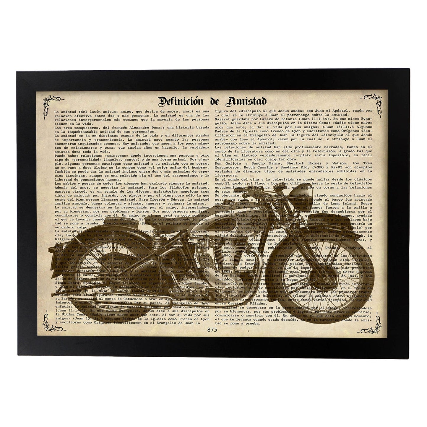 Poster de Moto - BSA. Láminas de vehículos con definiciones. Ilustraciones vintage de coches, motos, aviones,
-Artwork-Nacnic-A3-Marco Negro-Nacnic Estudio SL
