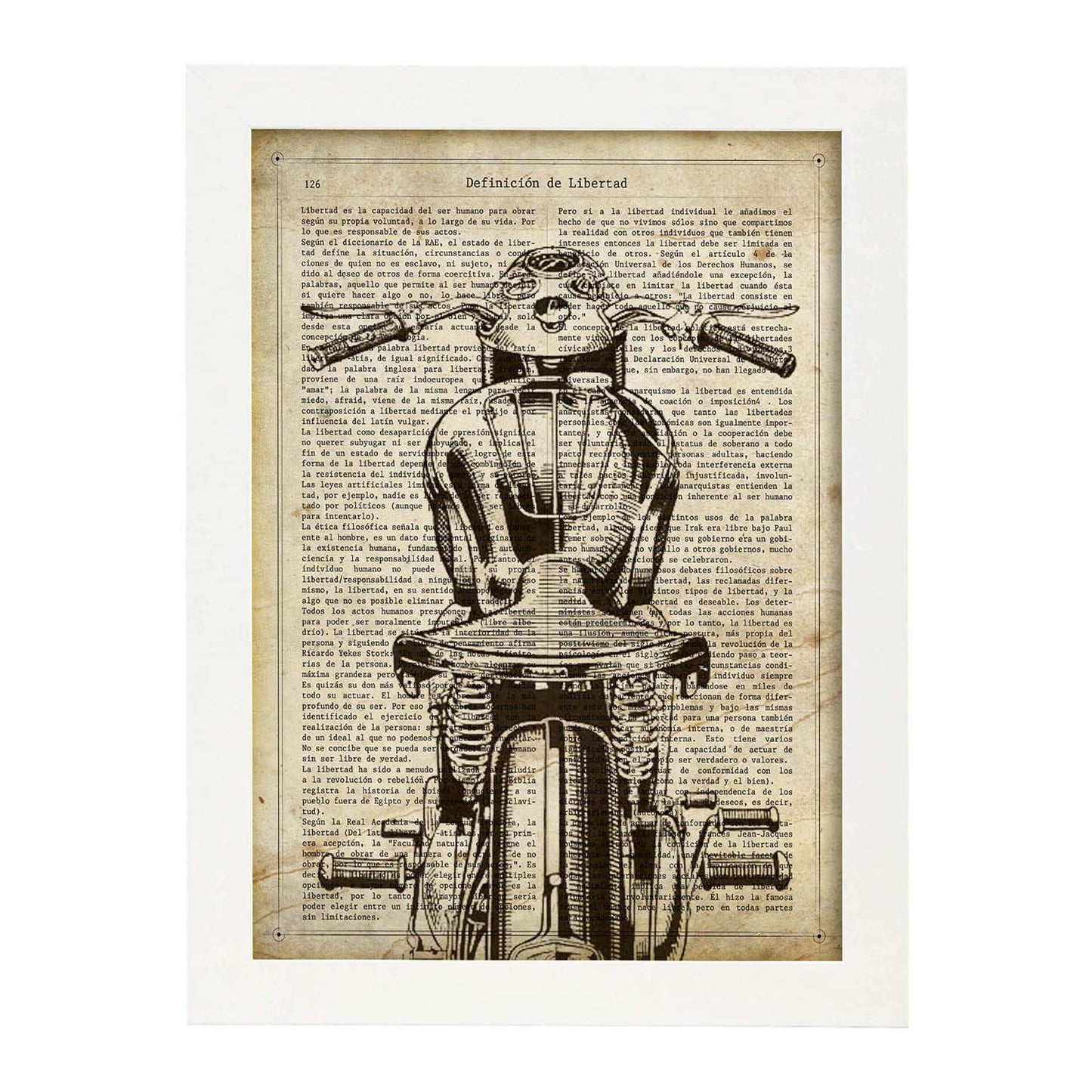 Poster de Moto. Láminas de vehículos con definiciones. Ilustraciones vintage de coches, motos, aviones,
-Artwork-Nacnic-Nacnic Estudio SL