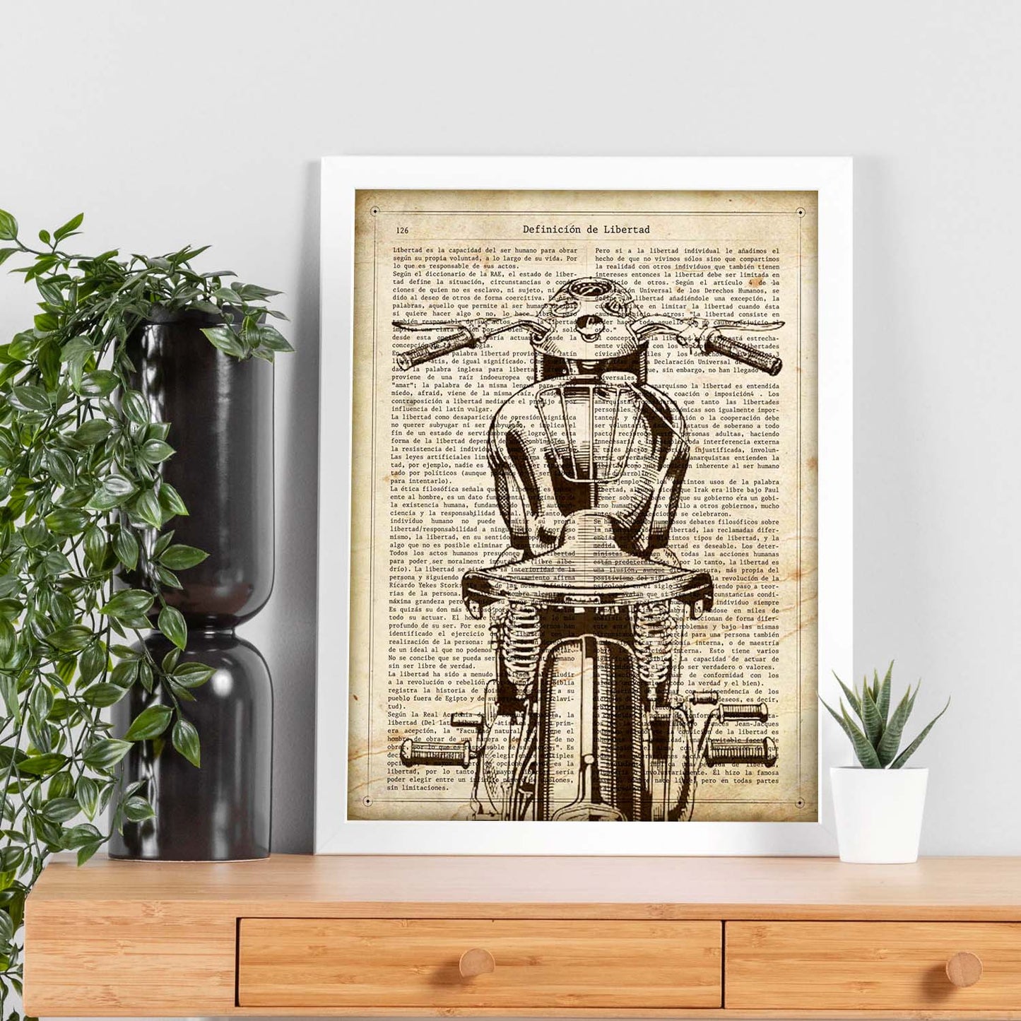 Poster de Moto. Láminas de vehículos con definiciones. Ilustraciones vintage de coches, motos, aviones,
-Artwork-Nacnic-Nacnic Estudio SL