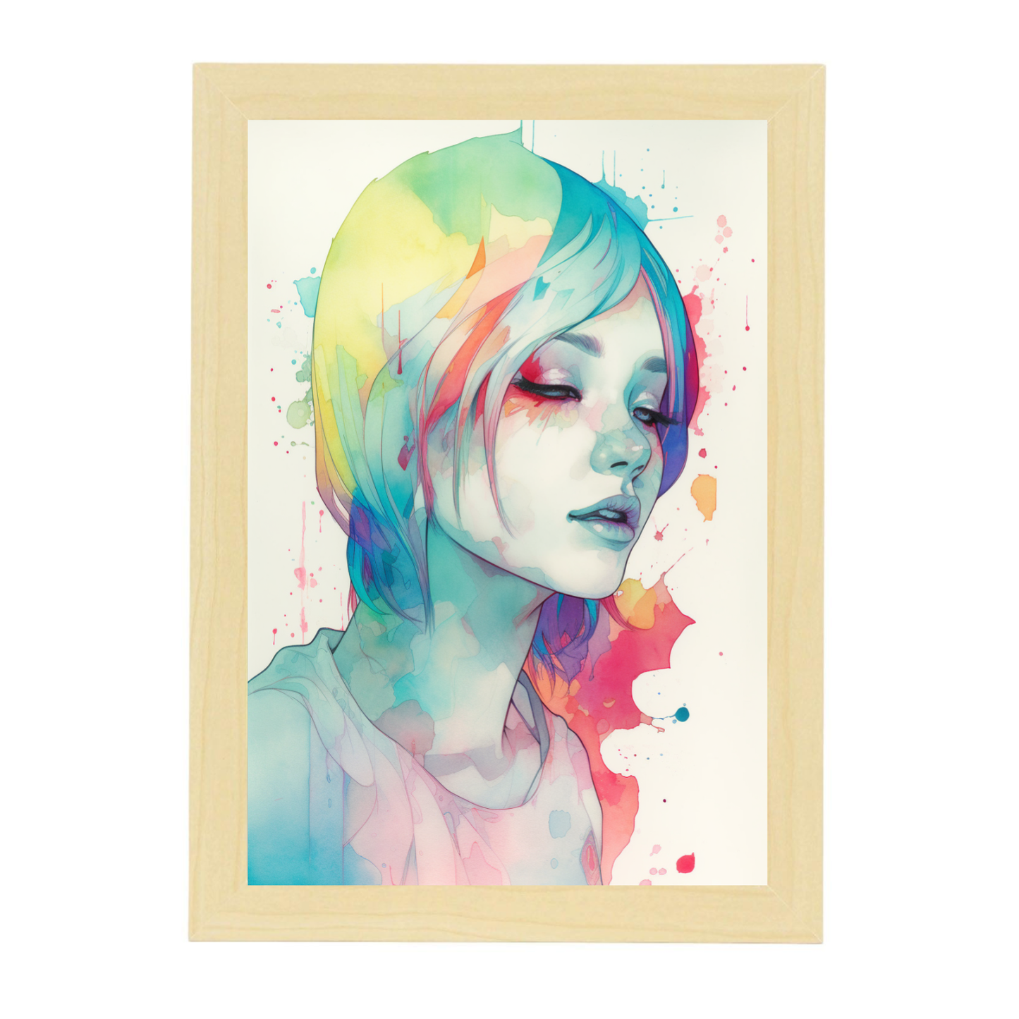 Lámina de Mujer Joven Multicolor