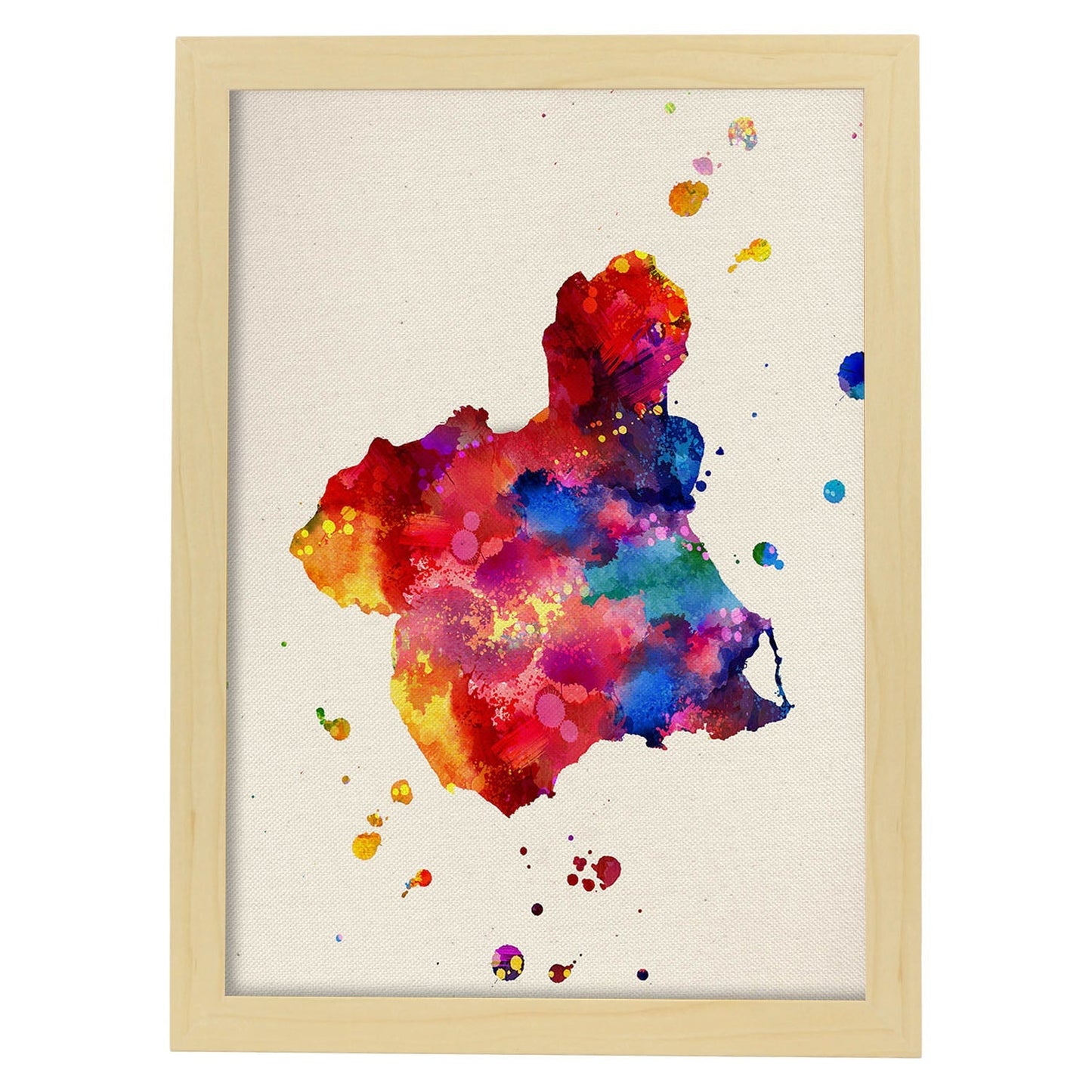 Poster de Murcia. Láminas e ilustraciones de ciudades, comunidades, y mapas de España.-Artwork-Nacnic-A4-Marco Madera clara-Nacnic Estudio SL