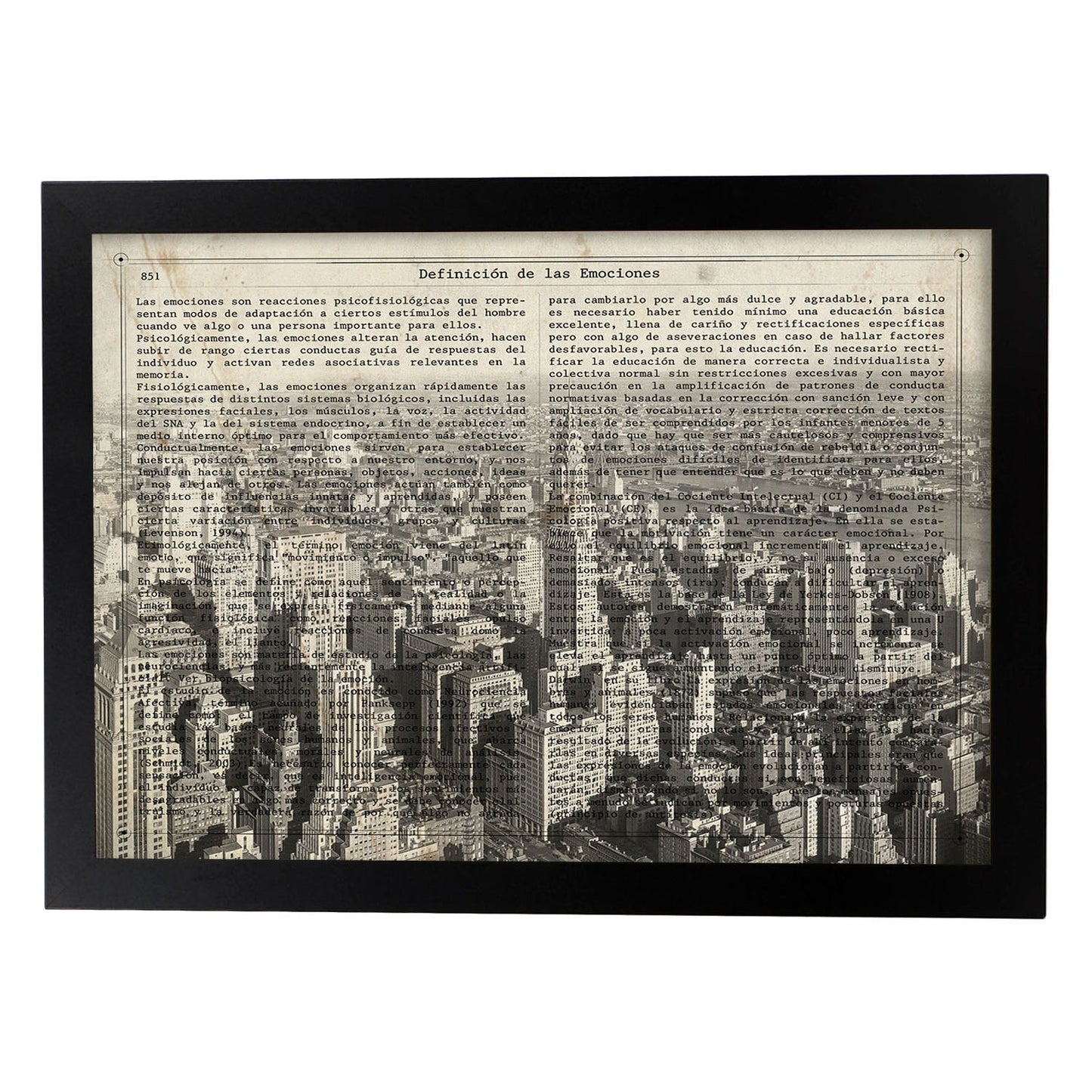 Poster de New York 2. Láminas e ilustraciones de ciudades del mundo y monumentos famosos.-Artwork-Nacnic-A4-Marco Negro-Nacnic Estudio SL