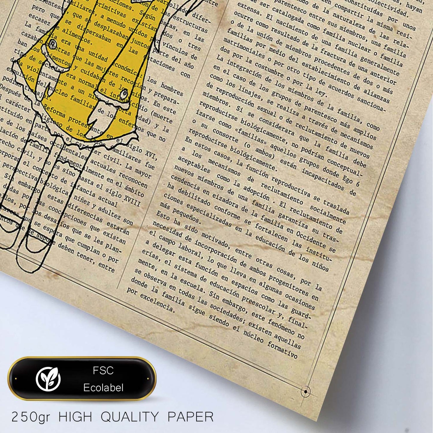 Poster de Niña con vestido amarillo. Lámina para niñas con imágenes de chicas pequeñas.-Artwork-Nacnic-Nacnic Estudio SL