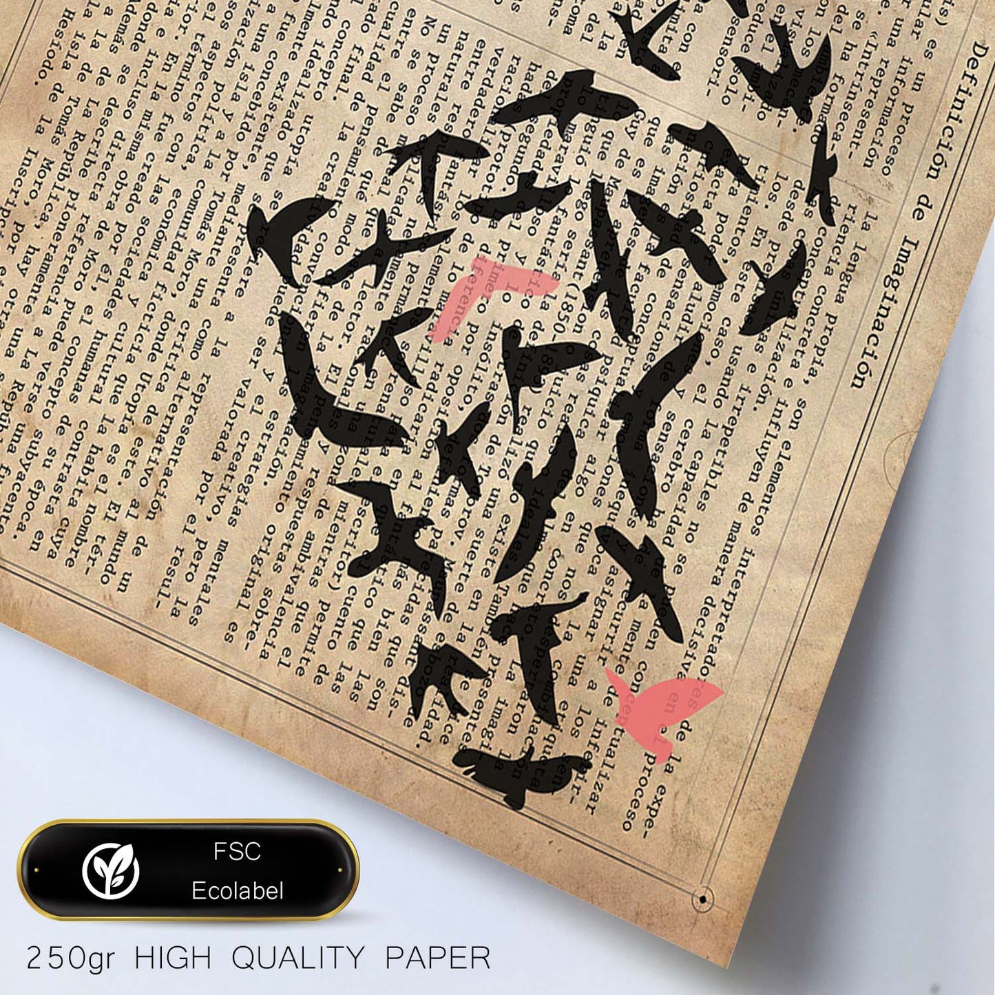 Poster de Niña corazon de pajaros. Lámina para niñas con imágenes de chicas pequeñas.-Artwork-Nacnic-Nacnic Estudio SL