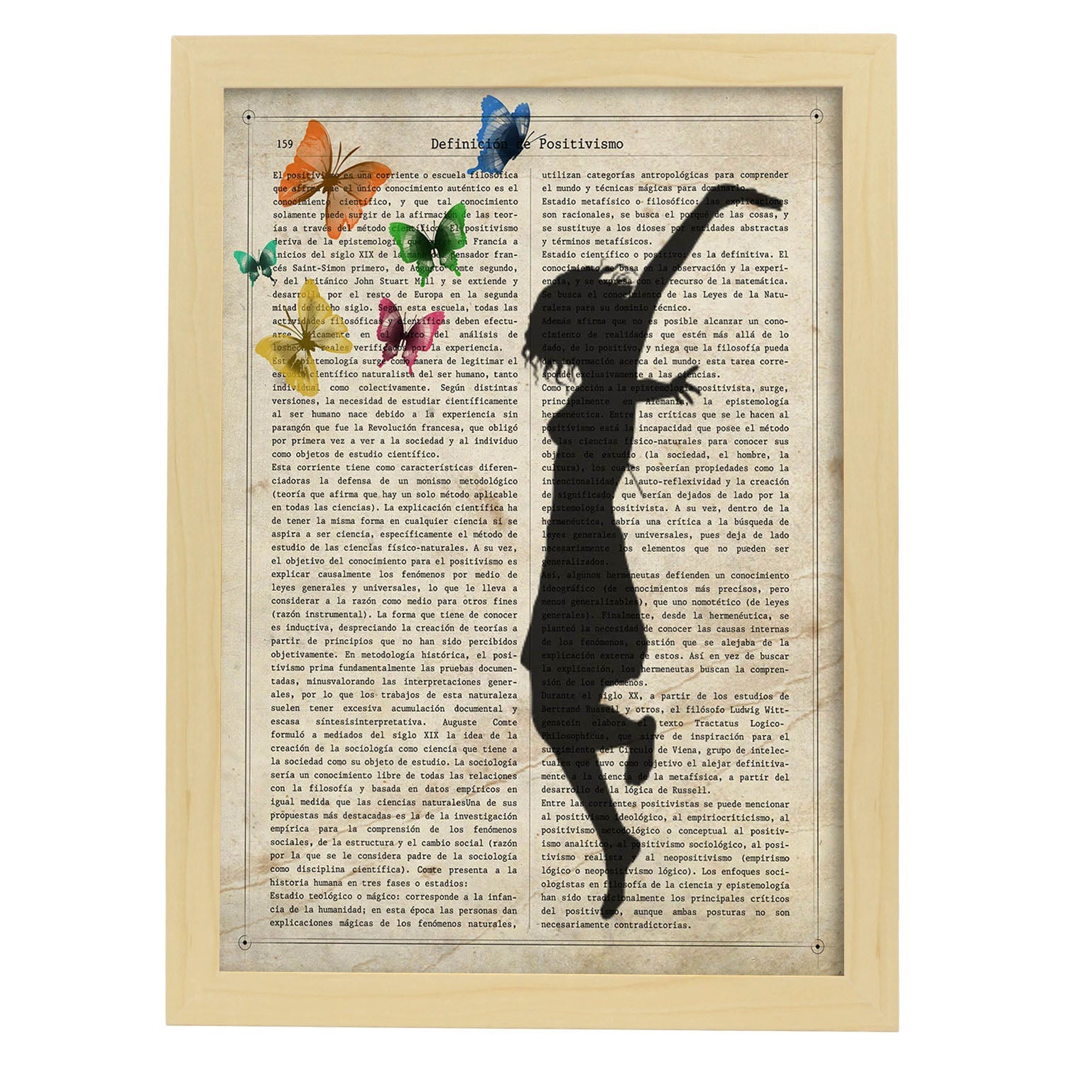 Poster de Niña saltando. Lámina para niñas con imágenes de chicas pequeñas.-Artwork-Nacnic-A3-Marco Madera clara-Nacnic Estudio SL