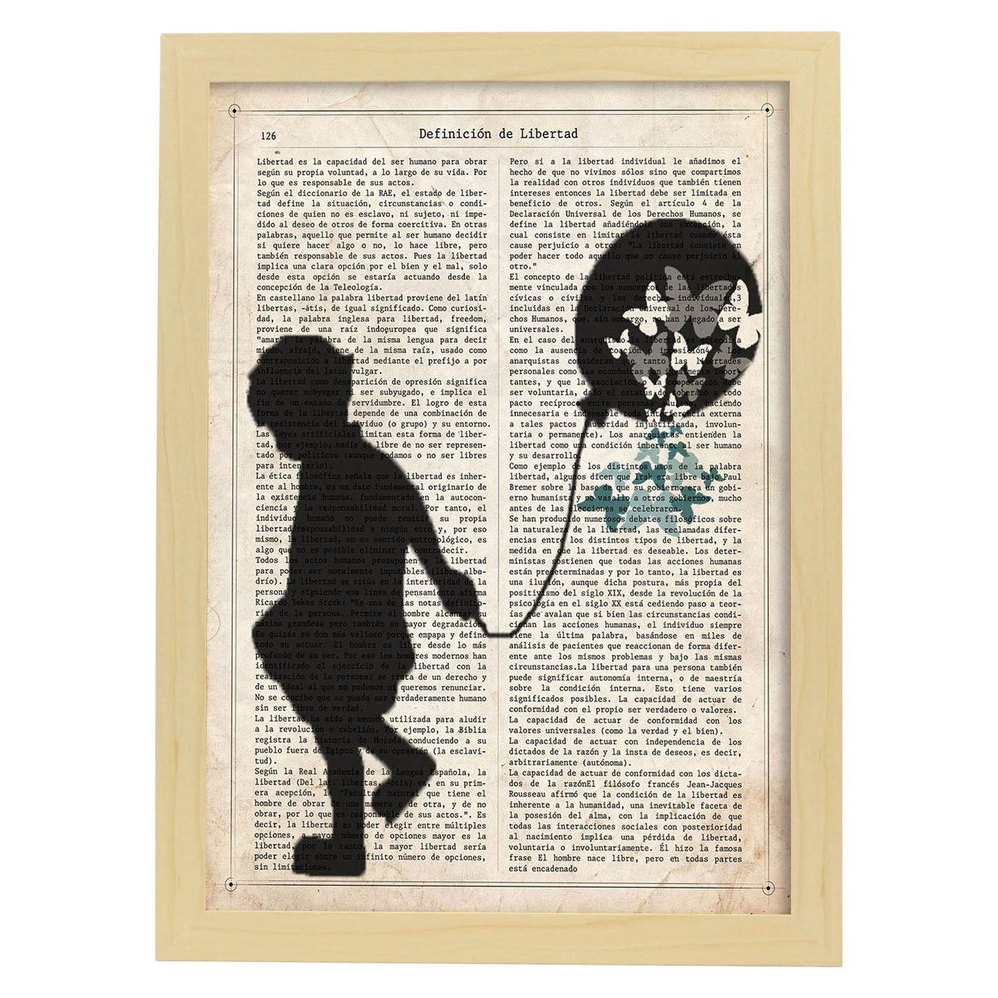 Poster de Niño llevando globo. Lámina para niñas con imágenes de chicas pequeñas.-Artwork-Nacnic-A3-Marco Madera clara-Nacnic Estudio SL