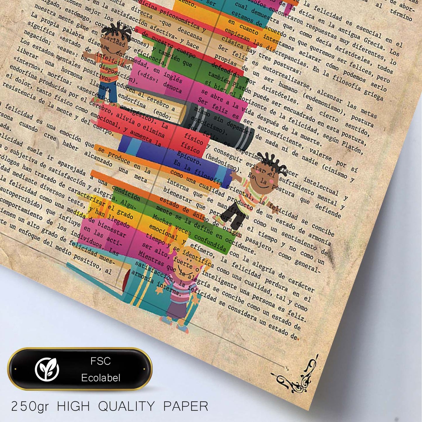 Poster de Niños sobre libros. Láminas coloridas con definiciones. Ilustraciones llenas de color para-Artwork-Nacnic-Nacnic Estudio SL