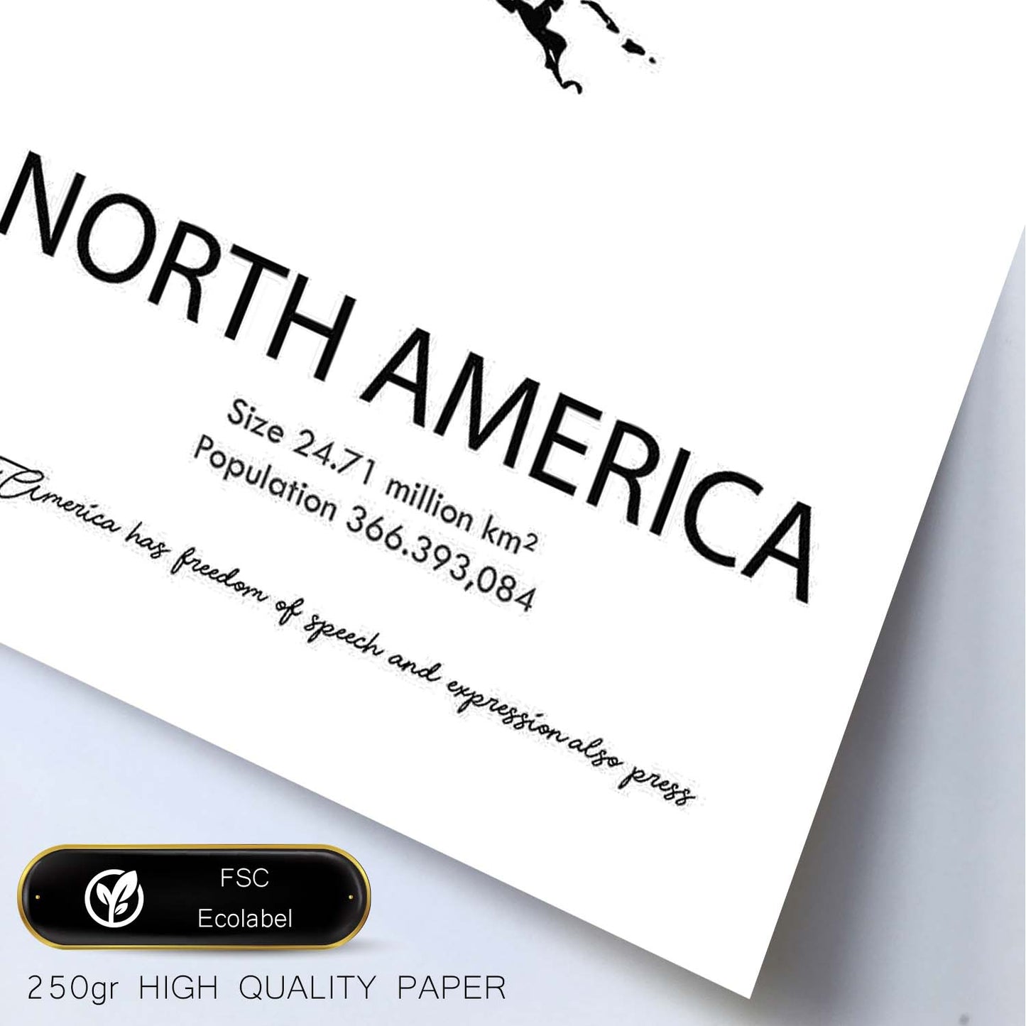 Poster de Norteamérica. Láminas de paises y continentes del mundo.-Artwork-Nacnic-Nacnic Estudio SL