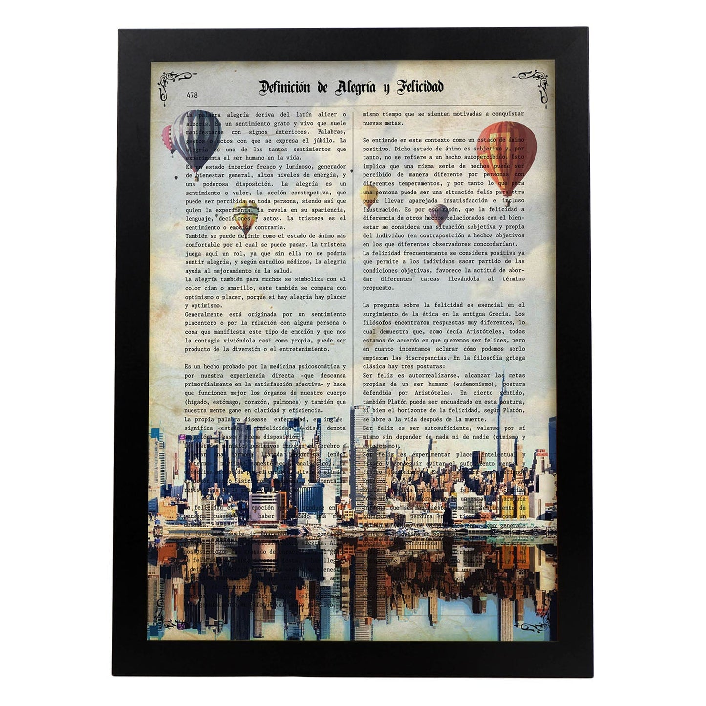 Poster de Nueva York. Láminas e ilustraciones de ciudades del mundo y monumentos famosos.-Artwork-Nacnic-A3-Marco Negro-Nacnic Estudio SL