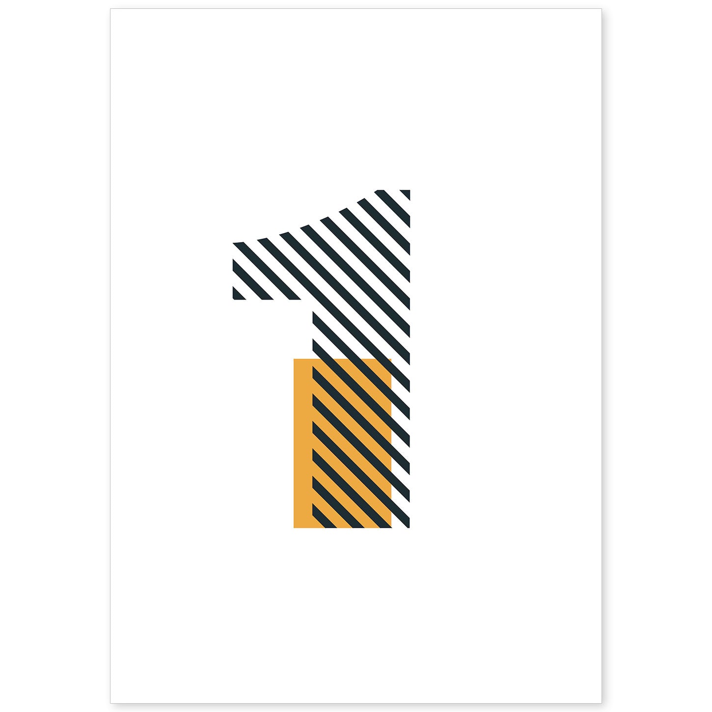 Poster de número 1. Lámina estilo Geometria con imágenes del alfabeto.-Artwork-Nacnic-A4-Sin marco-Nacnic Estudio SL