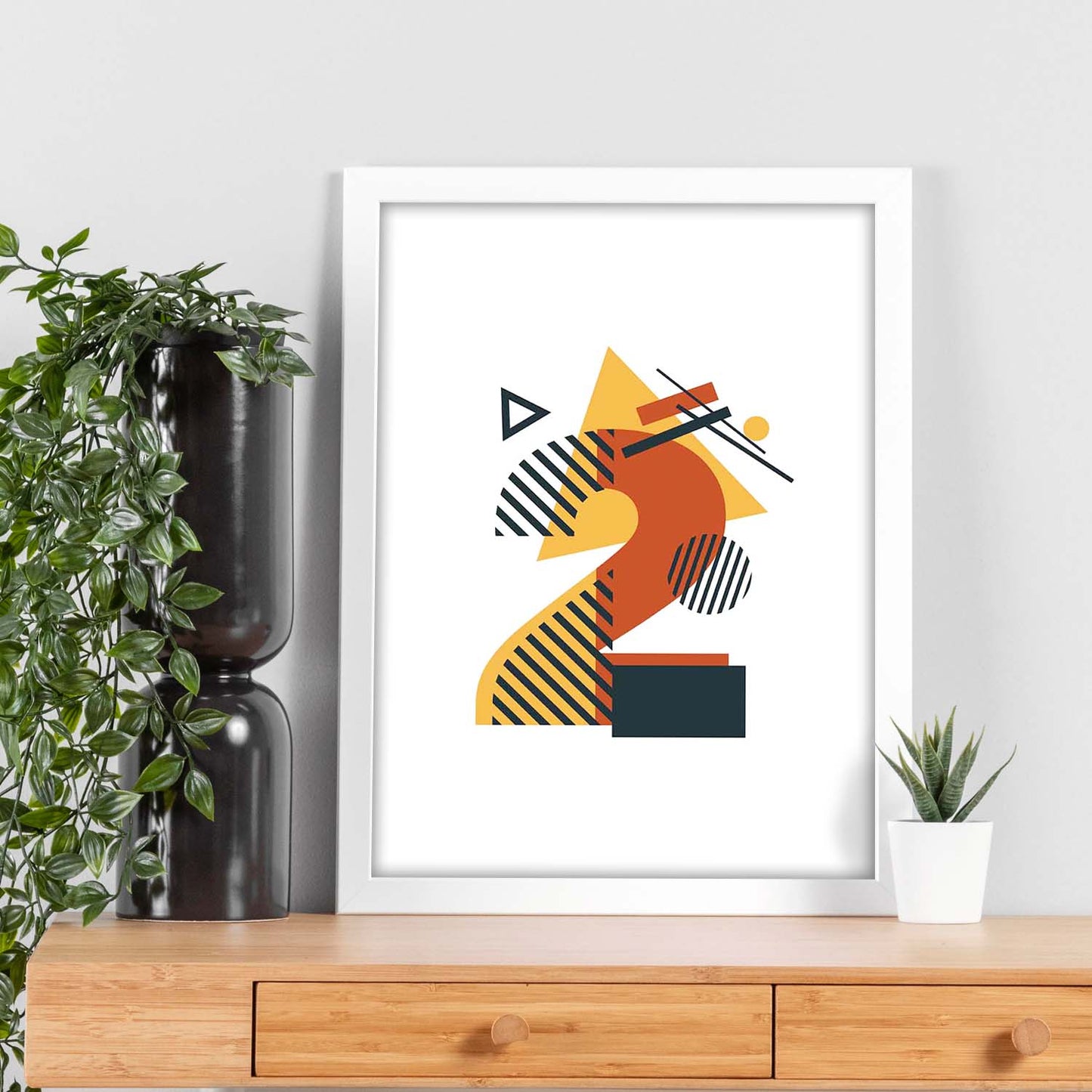 Poster de número 2. Lámina estilo Geometria con formas con imágenes del alfabeto.-Artwork-Nacnic-Nacnic Estudio SL