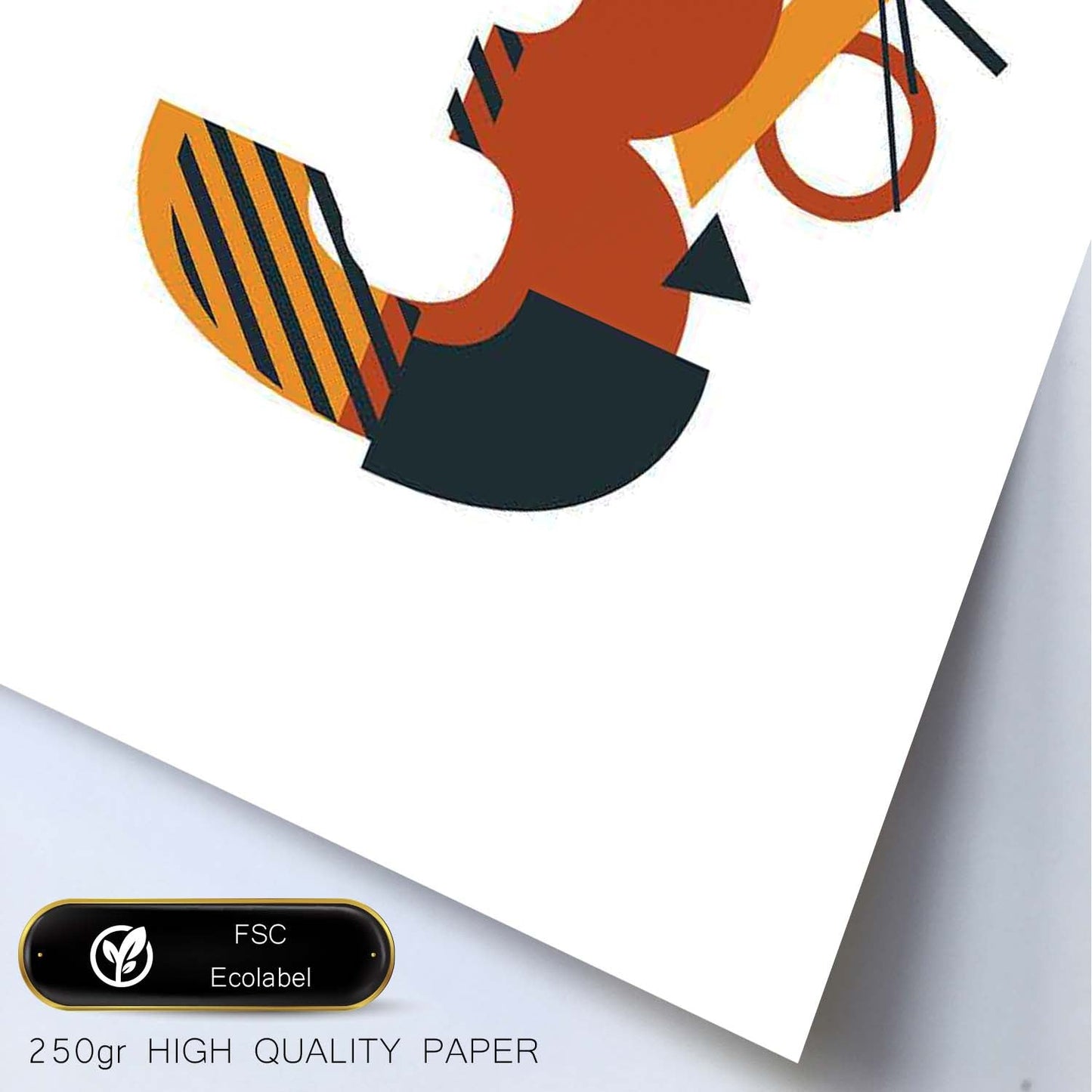 Poster de número 3. Lámina estilo Geometria con formas con imágenes del alfabeto.-Artwork-Nacnic-Nacnic Estudio SL