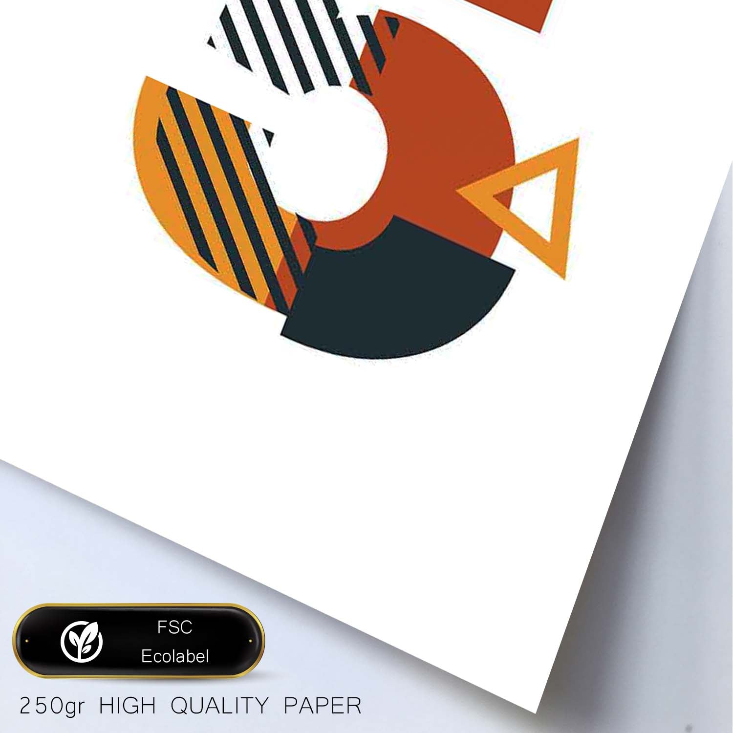 Poster de número 5. Lámina estilo Geometria con formas con imágenes del alfabeto.-Artwork-Nacnic-Nacnic Estudio SL