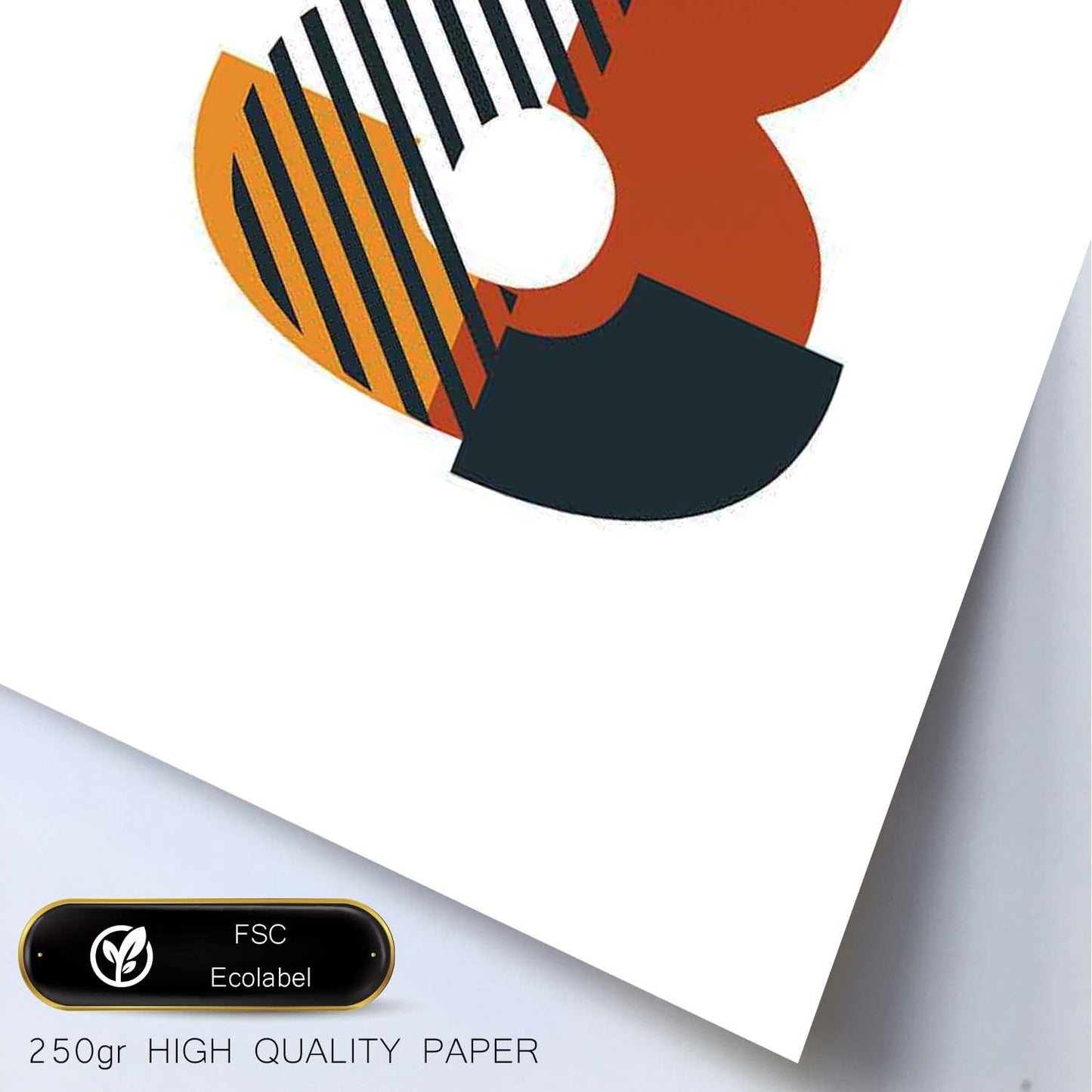 Poster de número 8. Lámina estilo Geometria con imágenes del alfabeto.-Artwork-Nacnic-Nacnic Estudio SL