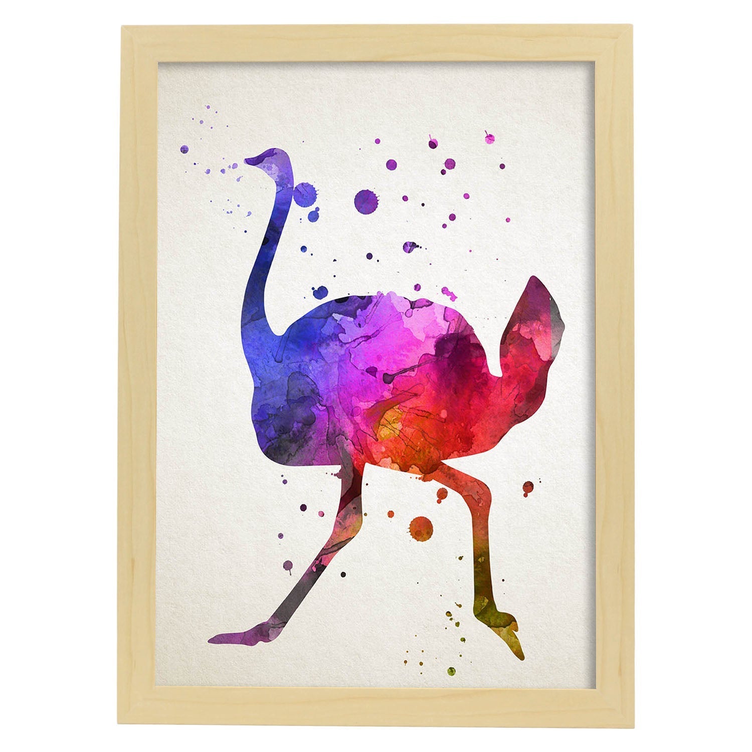 Poster de Ostra estilo acuarela. Láminas de animales con estilo acuarela-Artwork-Nacnic-A3-Marco Madera clara-Nacnic Estudio SL