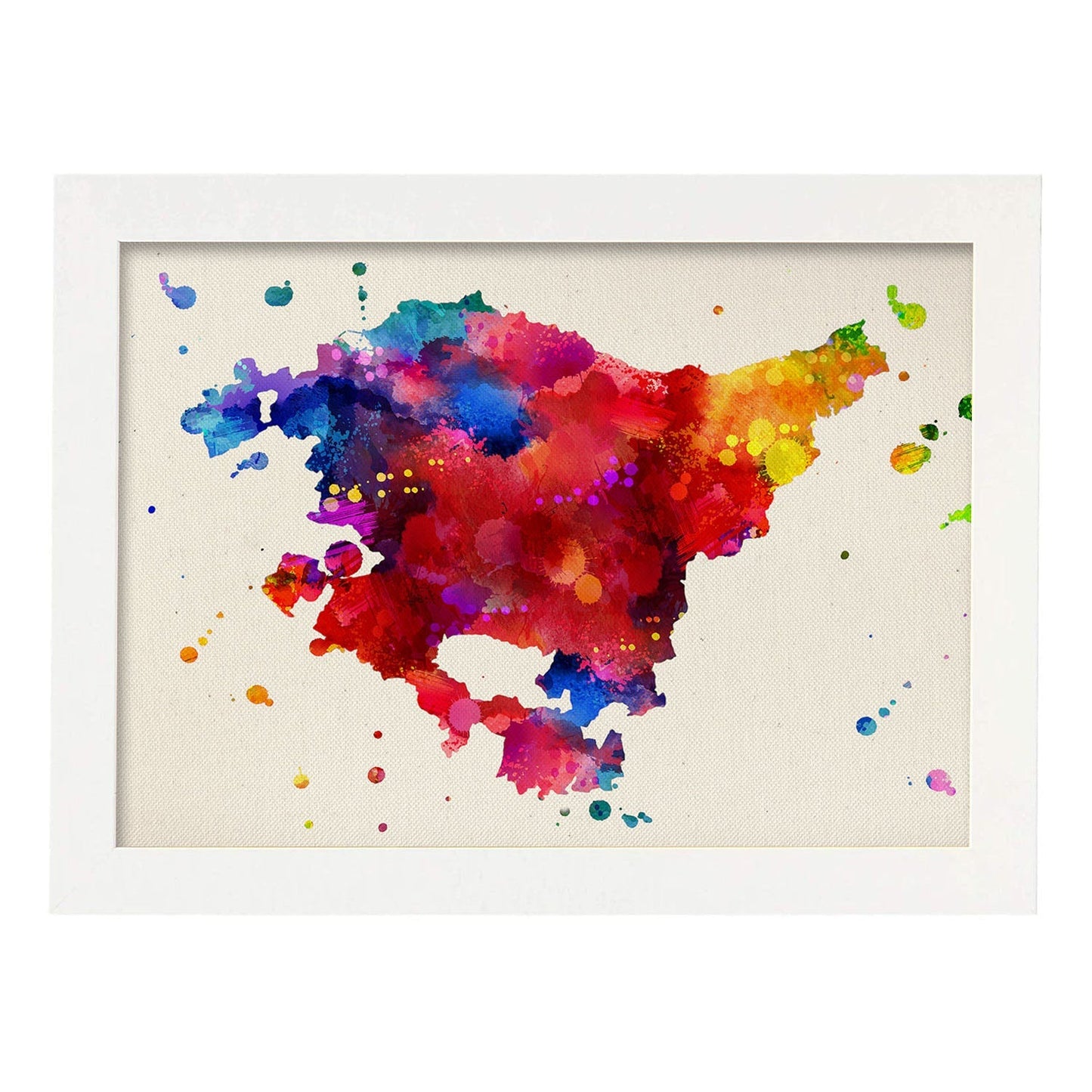 Poster de Pais Vasco. Láminas e ilustraciones de ciudades, comunidades, y mapas de España.-Artwork-Nacnic-A4-Marco Blanco-Nacnic Estudio SL
