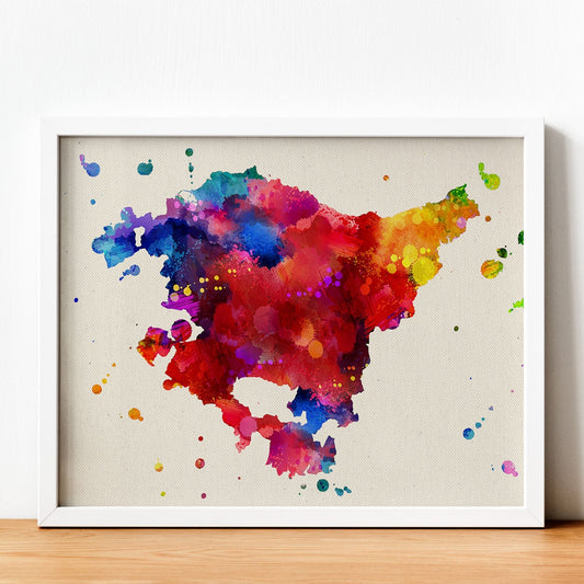 Poster de Pais Vasco. Láminas e ilustraciones de ciudades, comunidades, y mapas de España.-Artwork-Nacnic-Nacnic Estudio SL