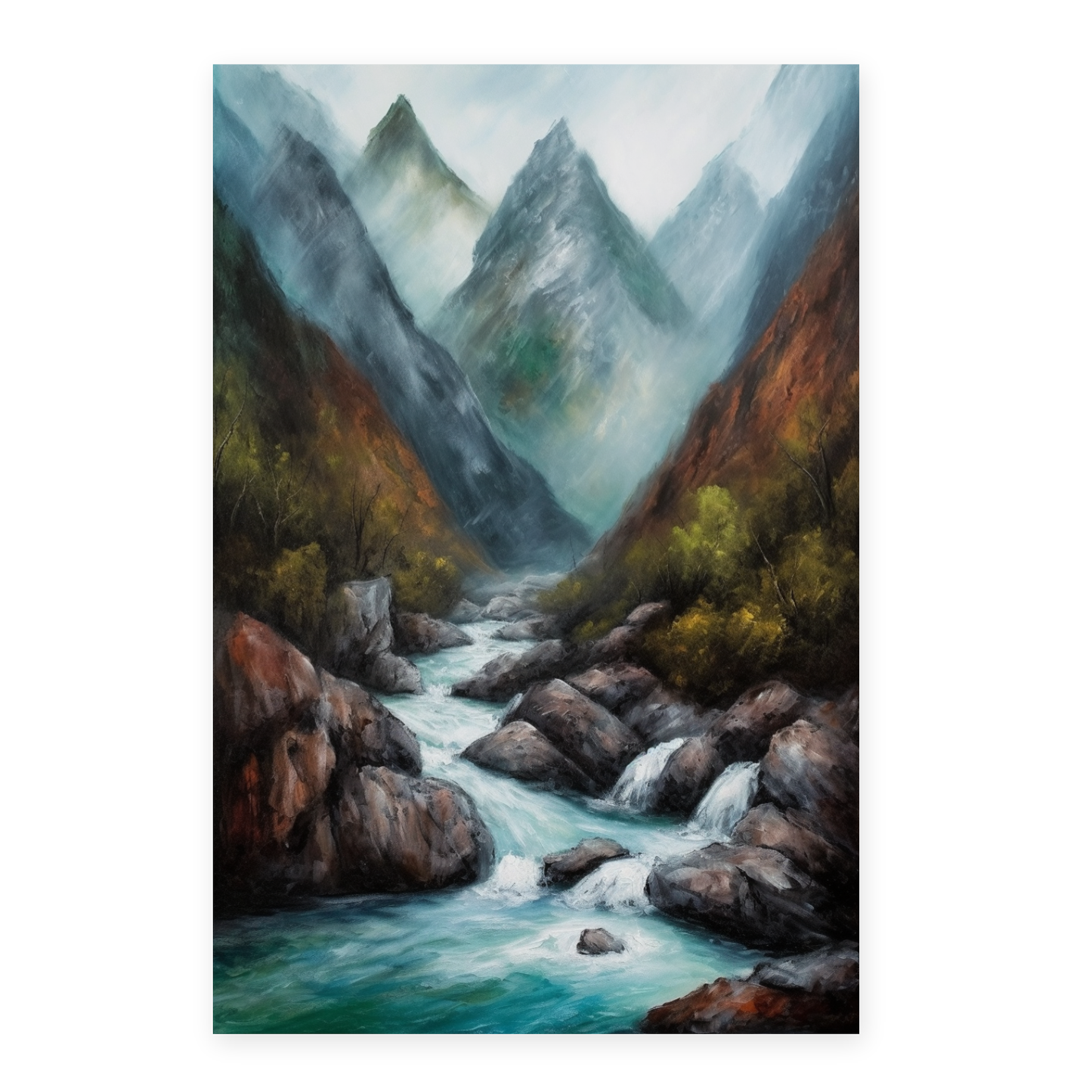 Lámina de Paisaje Dramático en Óleo de Nacnic