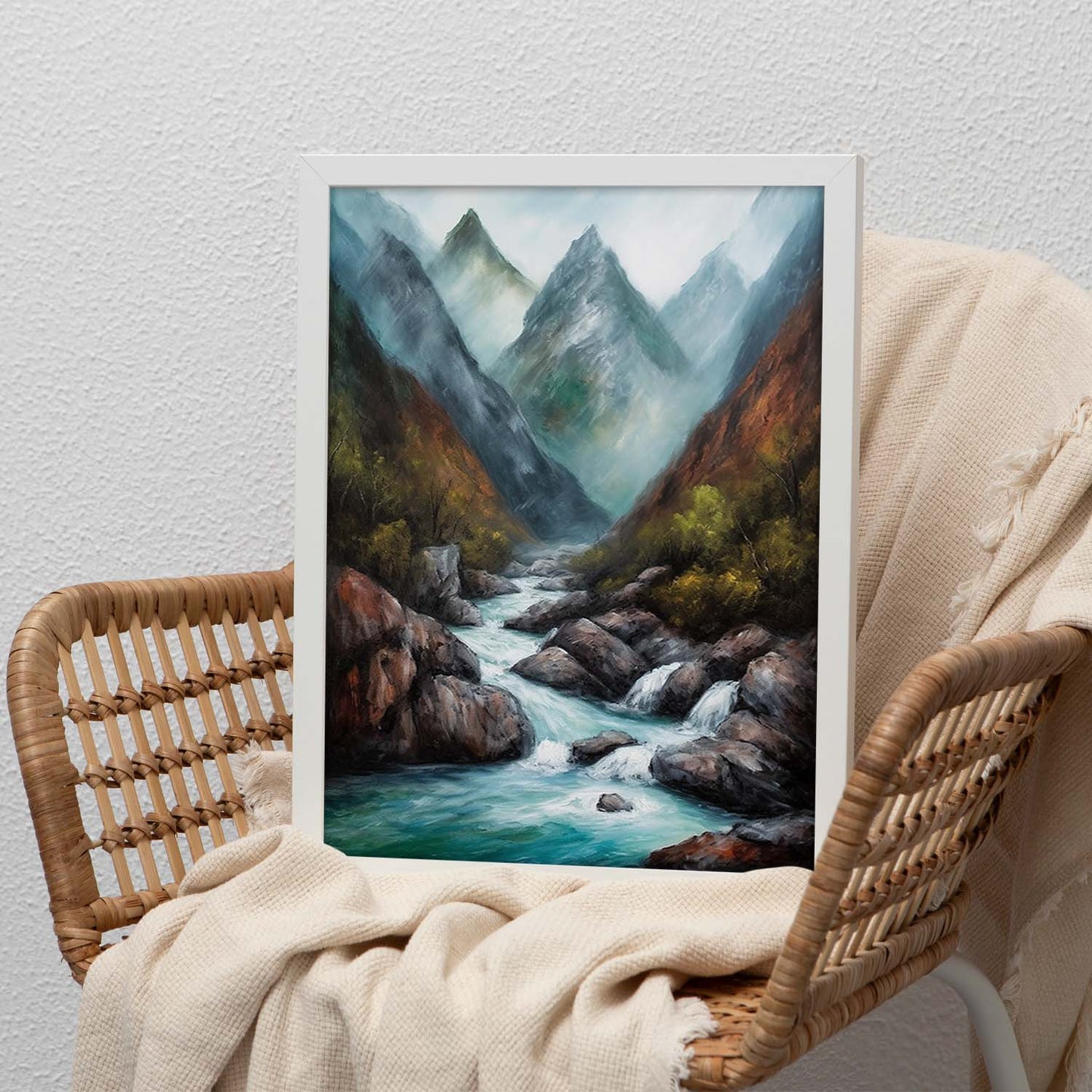 Lámina de Paisaje Dramático en Óleo de Nacnic