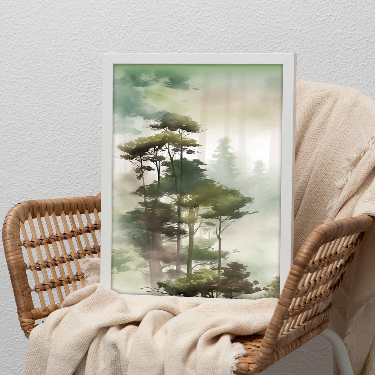 Póster Acuarela de Paisaje Forestal