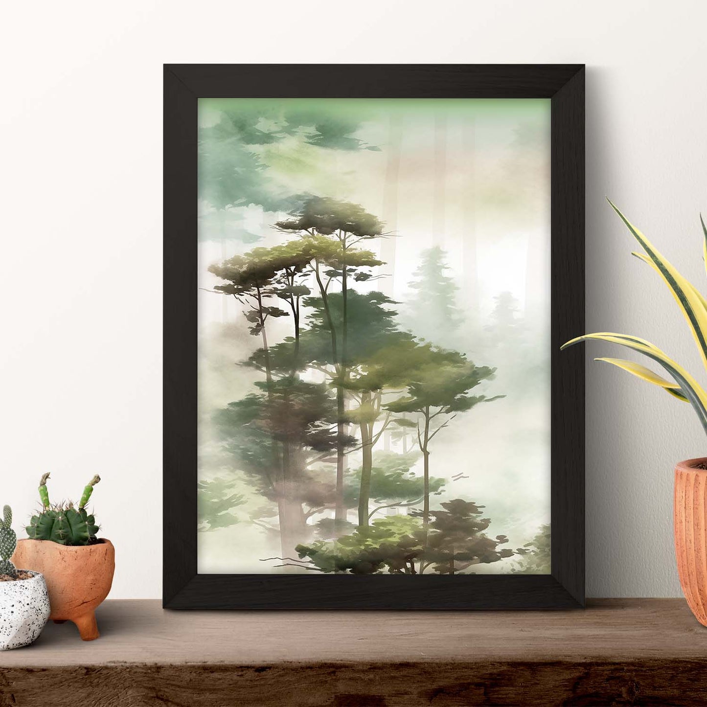 Póster Acuarela de Paisaje Forestal