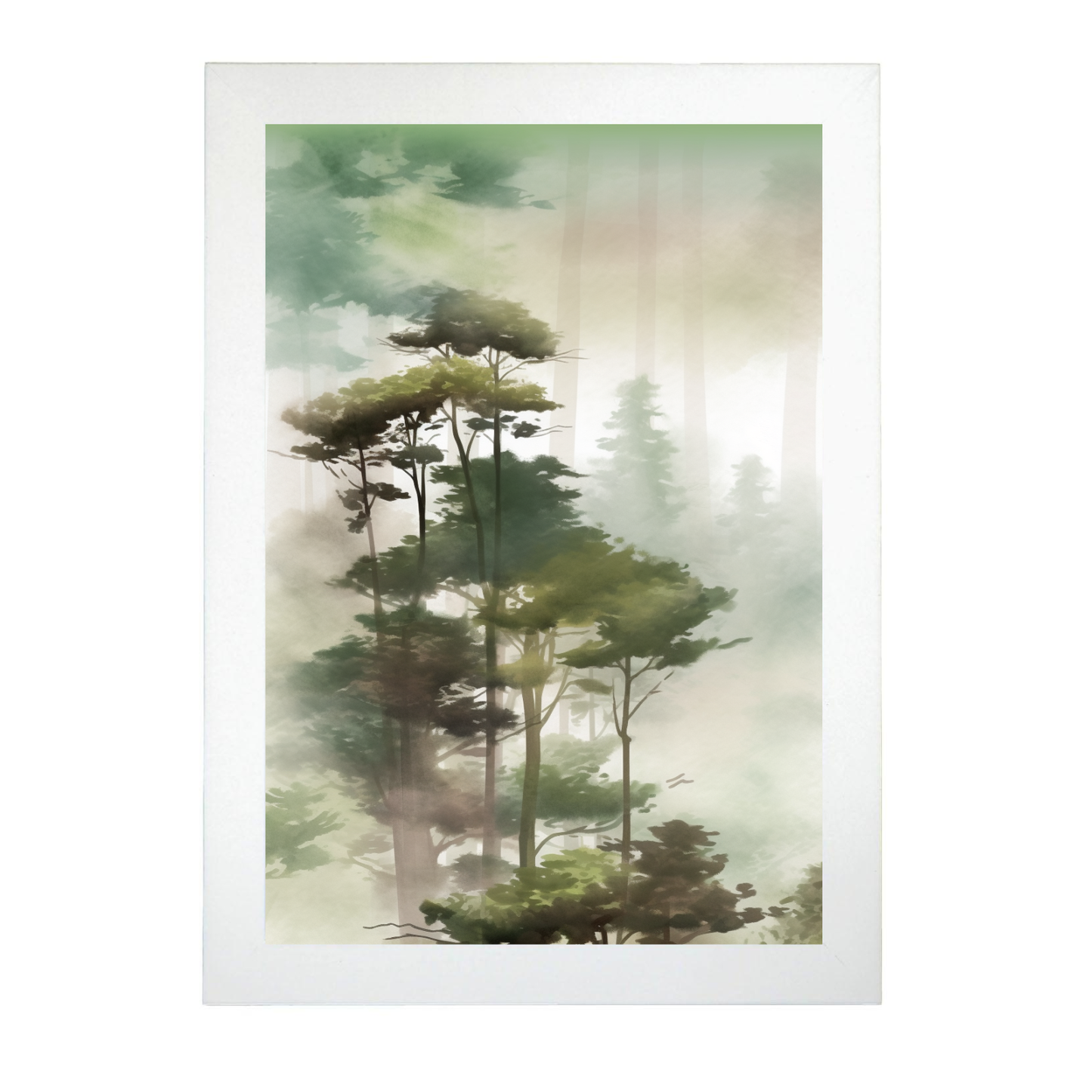 Póster Acuarela de Paisaje Forestal