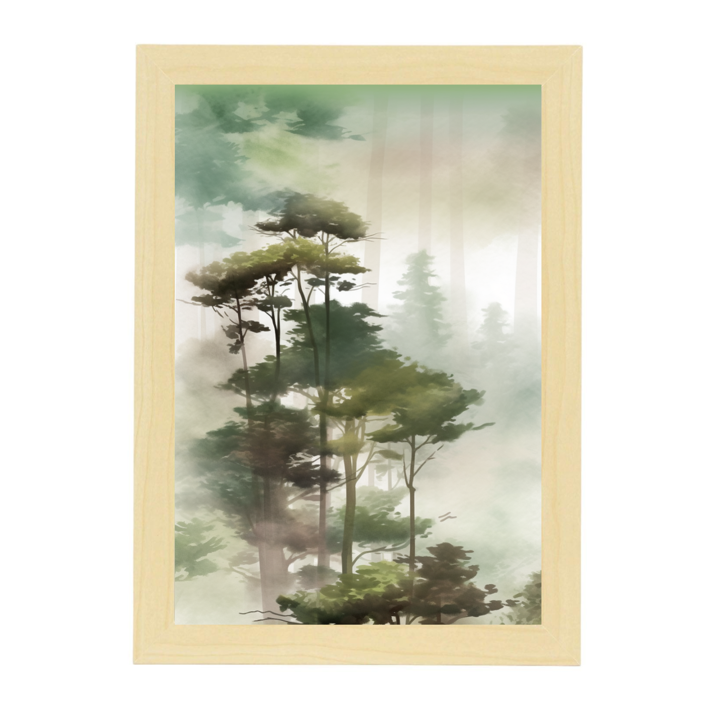 Póster Acuarela de Paisaje Forestal