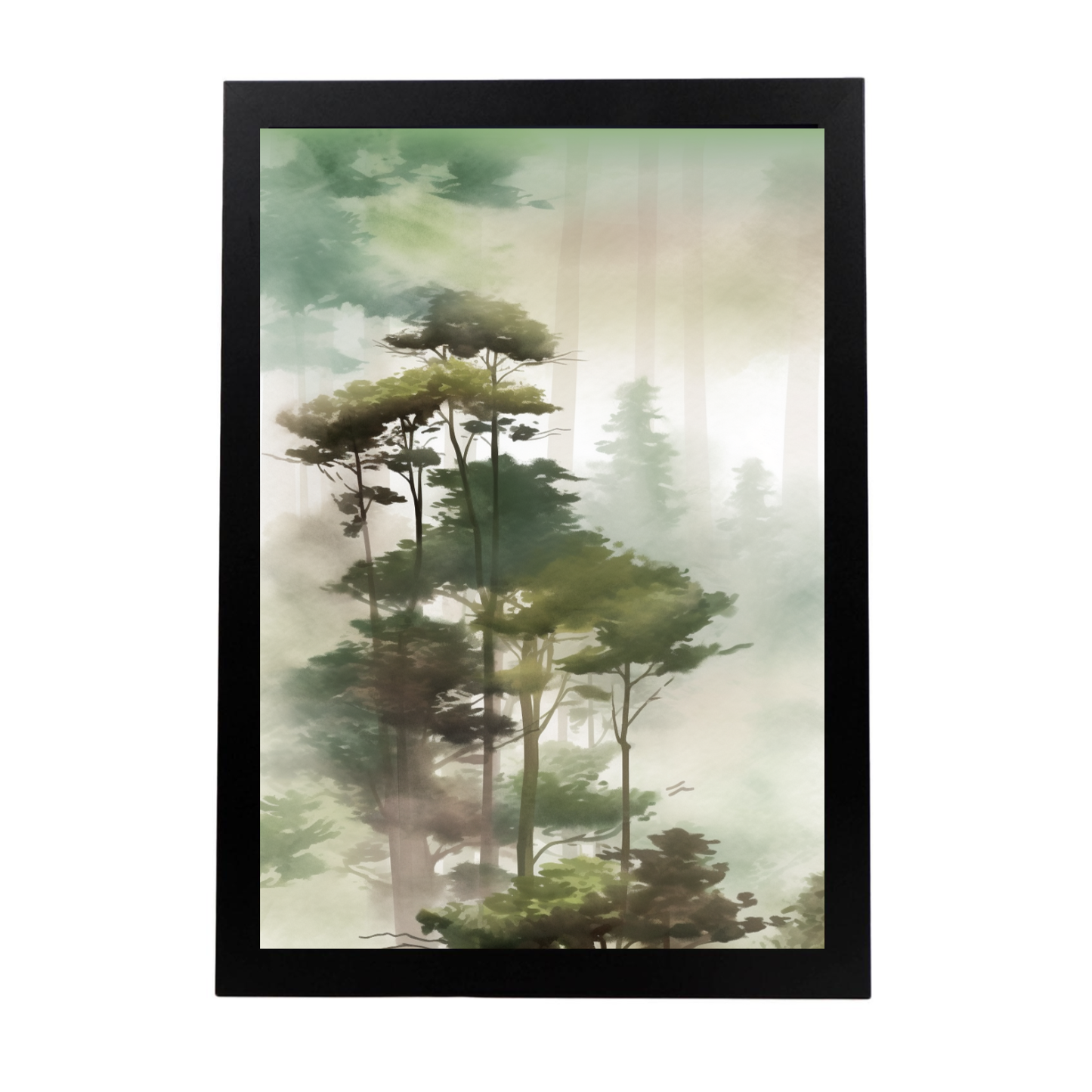 Póster Acuarela de Paisaje Forestal