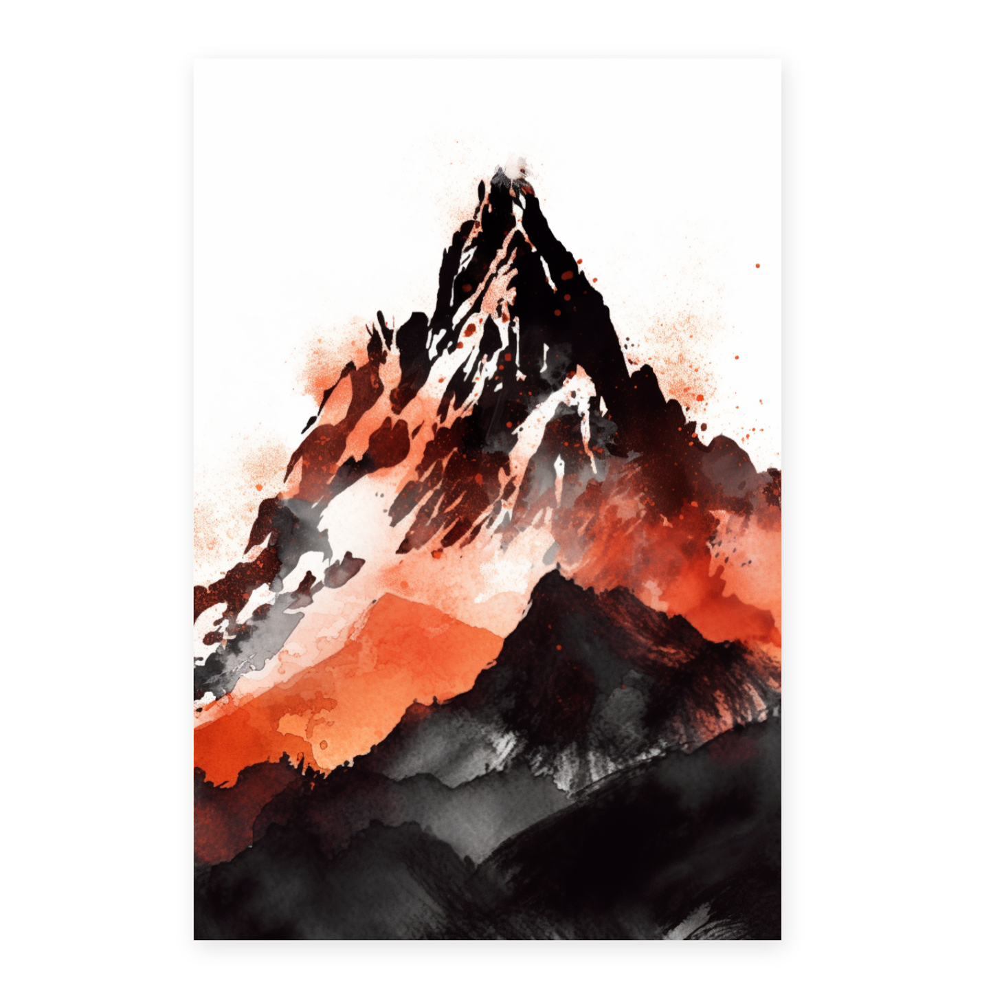 Lámina de Paisaje Montañoso en Acuarela