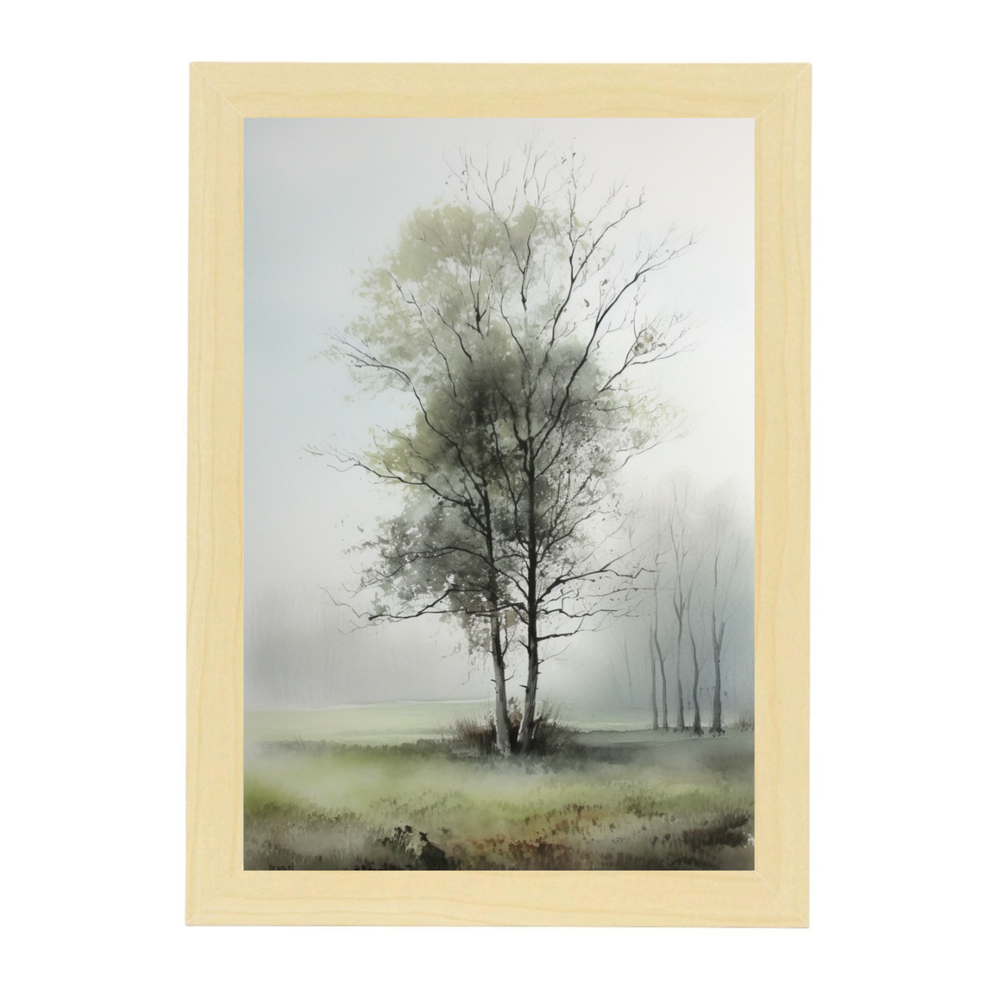 Póster de paisajes serenos en acuarela