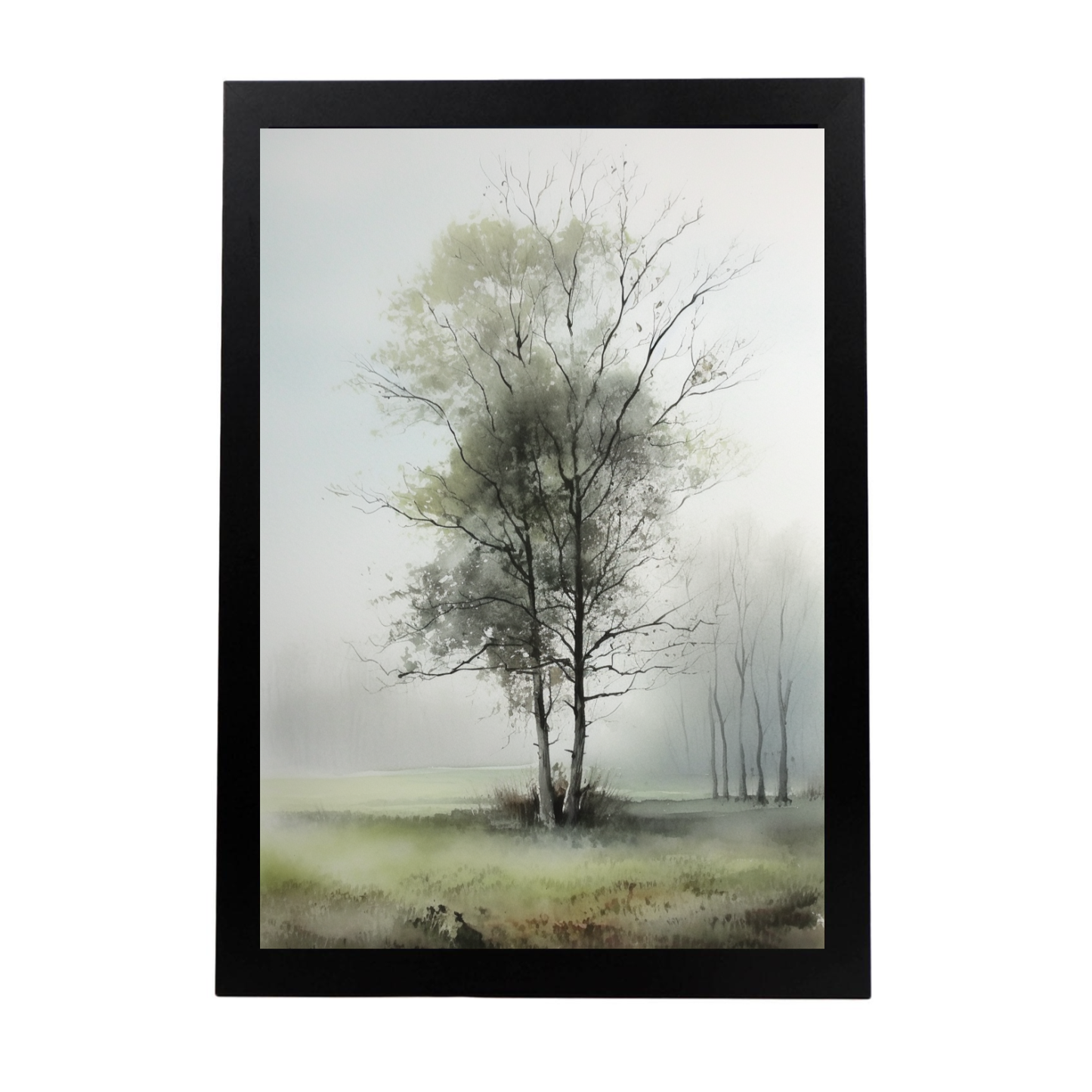 Póster de paisajes serenos en acuarela