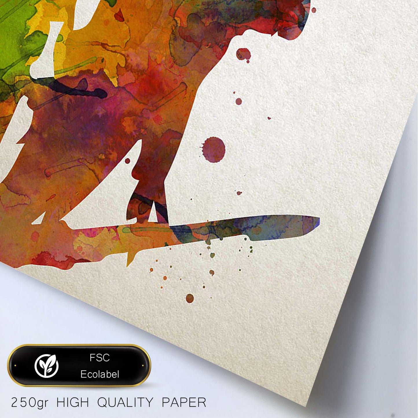 Poster de Pájaro Carpintero estilo acuarela. Láminas de animales con estilo acuarela-Artwork-Nacnic-Nacnic Estudio SL