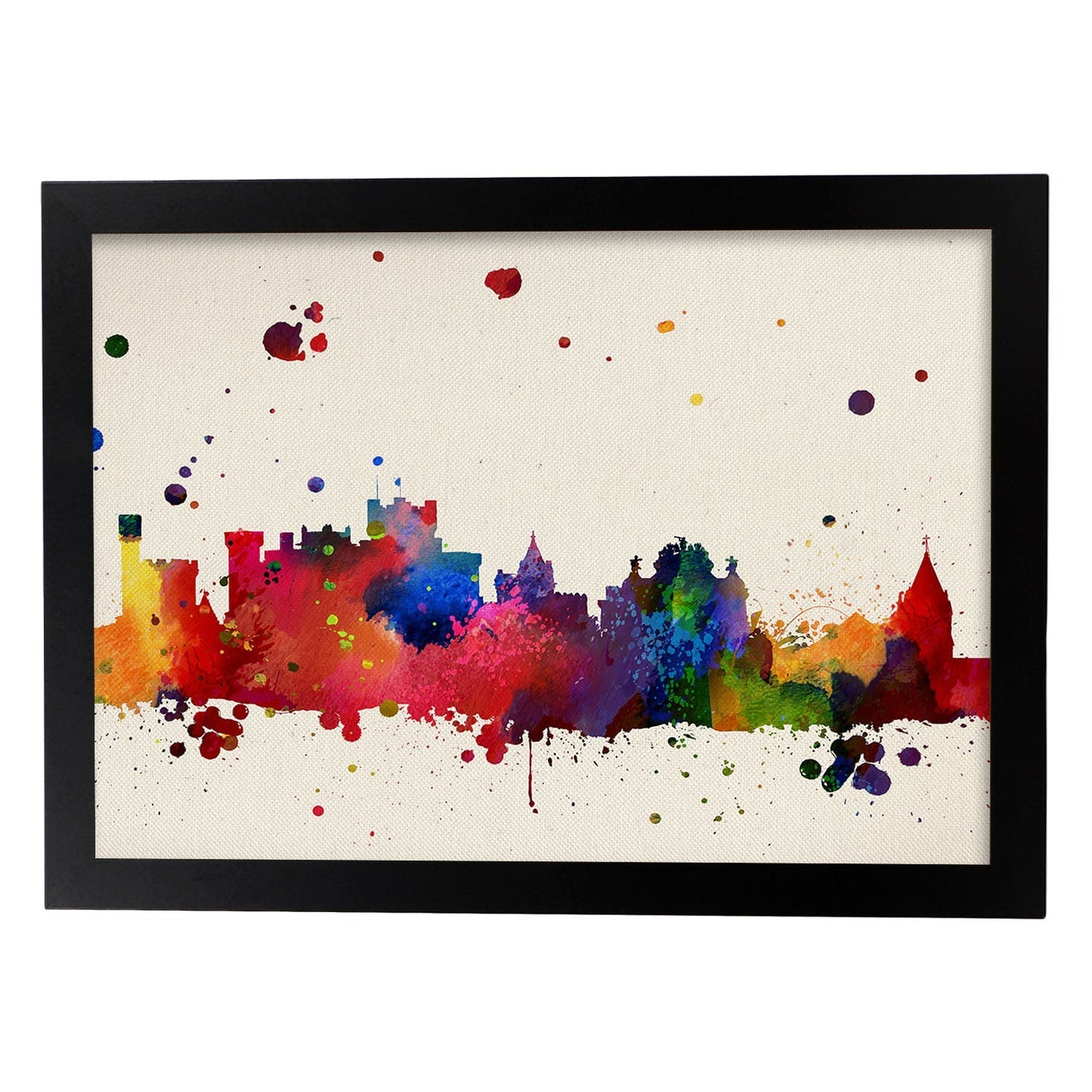 Poster de Pamplona. Láminas e ilustraciones de ciudades, comunidades, y mapas de España.-Artwork-Nacnic-A3-Marco Negro-Nacnic Estudio SL