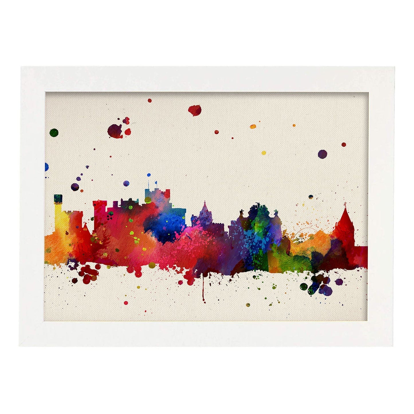 Poster de Pamplona. Láminas e ilustraciones de ciudades, comunidades, y mapas de España.-Artwork-Nacnic-A4-Marco Blanco-Nacnic Estudio SL