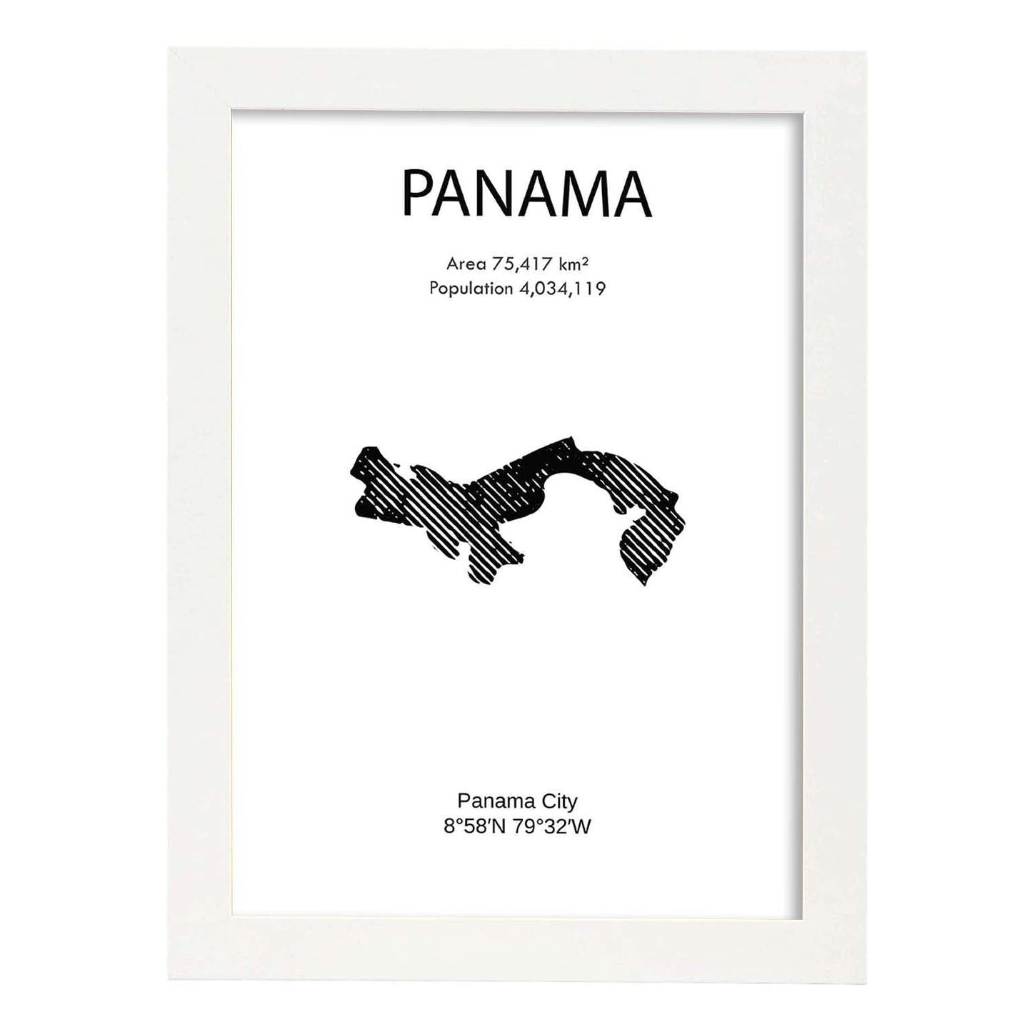 Poster de Panama. Láminas de paises y continentes del mundo.-Artwork-Nacnic-A3-Marco Blanco-Nacnic Estudio SL