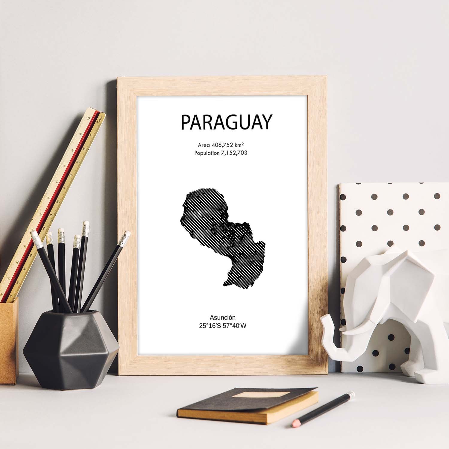 Poster de Paraguay. Láminas de paises y continentes del mundo.-Artwork-Nacnic-Nacnic Estudio SL