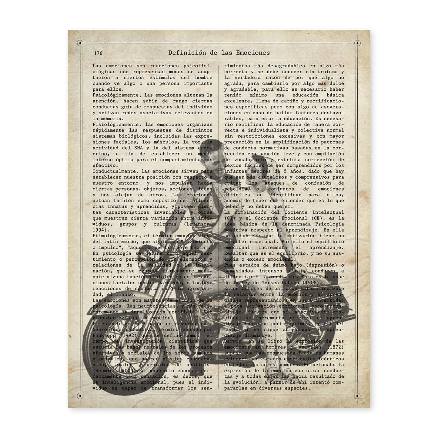 Poster de Pareja en moto. Láminas de vehículos con definiciones. Ilustraciones vintage de coches, motos, aviones,
-Artwork-Nacnic-A4-Sin marco-Nacnic Estudio SL