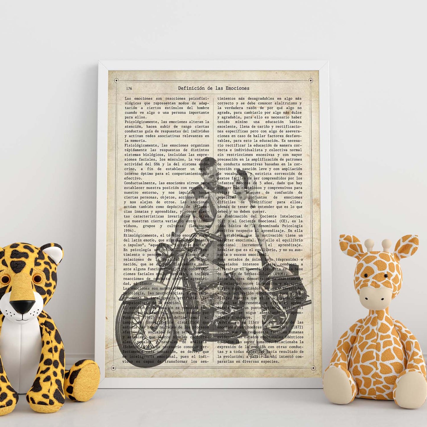 Poster de Pareja en moto. Láminas de vehículos con definiciones. Ilustraciones vintage de coches, motos, aviones,
-Artwork-Nacnic-Nacnic Estudio SL