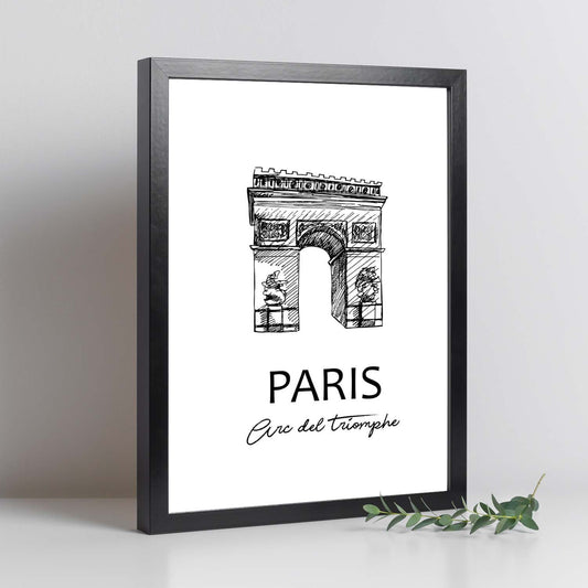 Poster de Paris -Arco del triunfo. Láminas con monumentos de ciudades.-Artwork-Nacnic-Nacnic Estudio SL