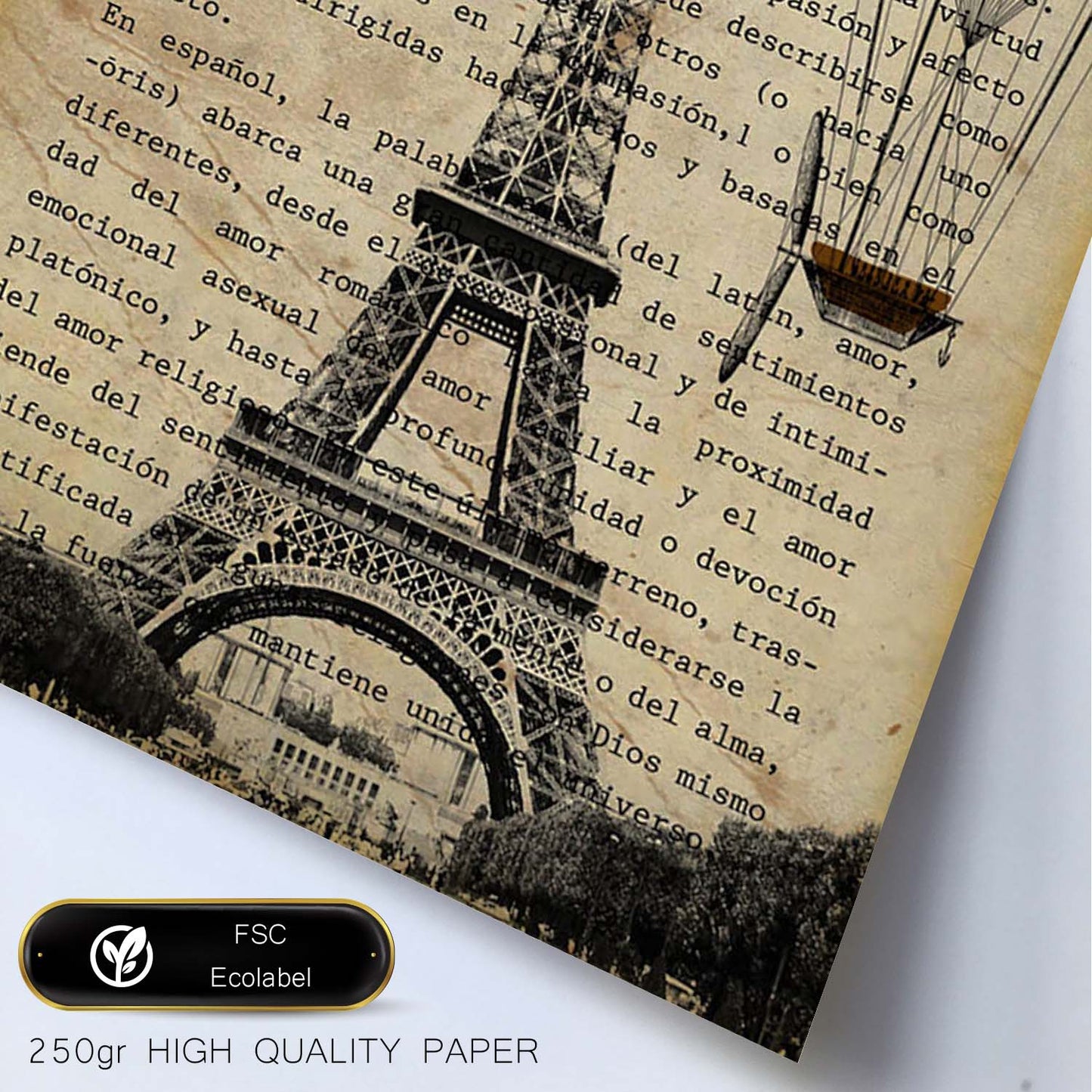 Poster de Paris. Torre Eiffel. Láminas de monumentos del mundo. Diseño de viaje y de paises.-Artwork-Nacnic-Nacnic Estudio SL