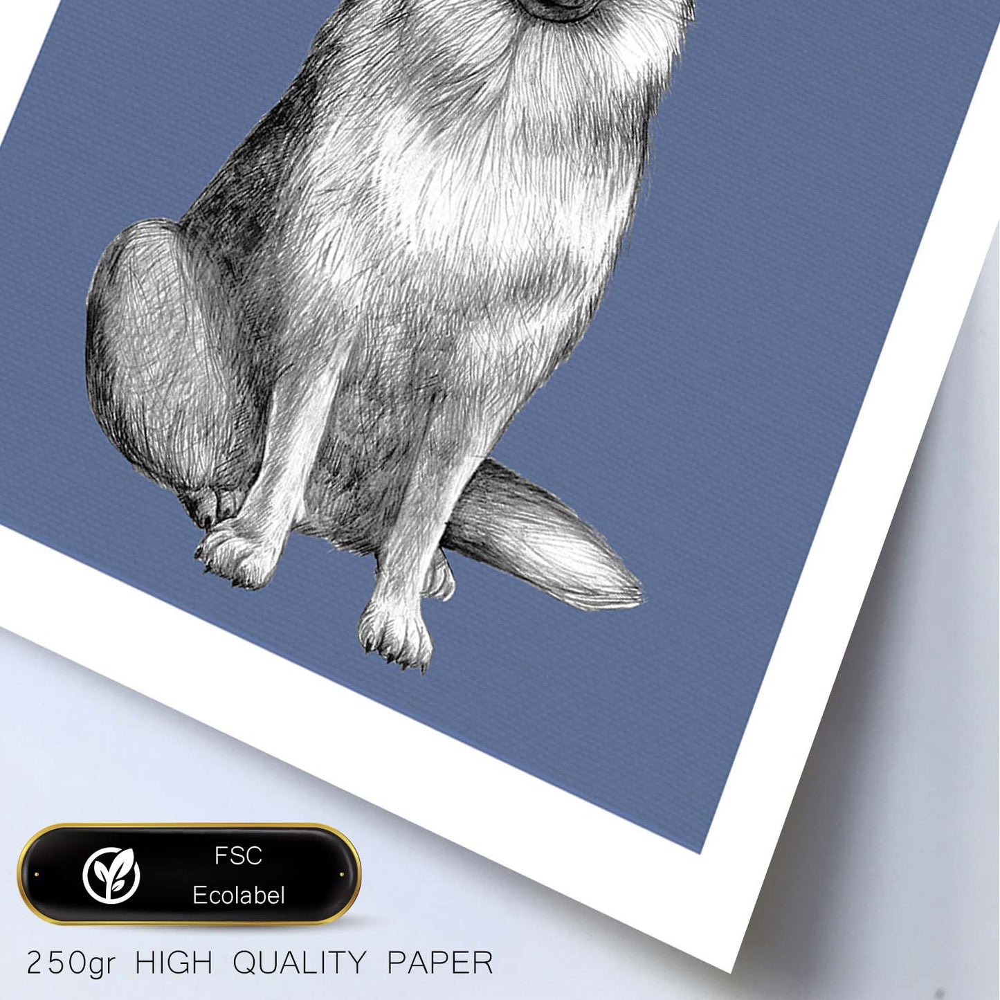 Poster de Pastor Alemán. Lámina decorativa de perros.-Artwork-Nacnic-Nacnic Estudio SL