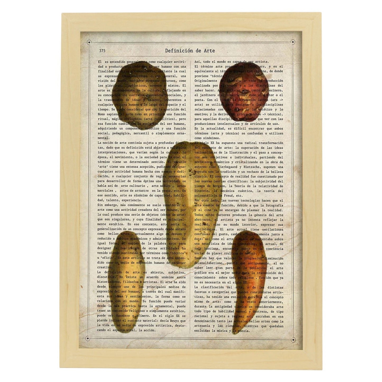Poster de Patatas y boniatos. Láminas de frutas y verduras con definiciones. Ilustraciones de alimentacion vegetariana.-Artwork-Nacnic-A3-Marco Madera clara-Nacnic Estudio SL