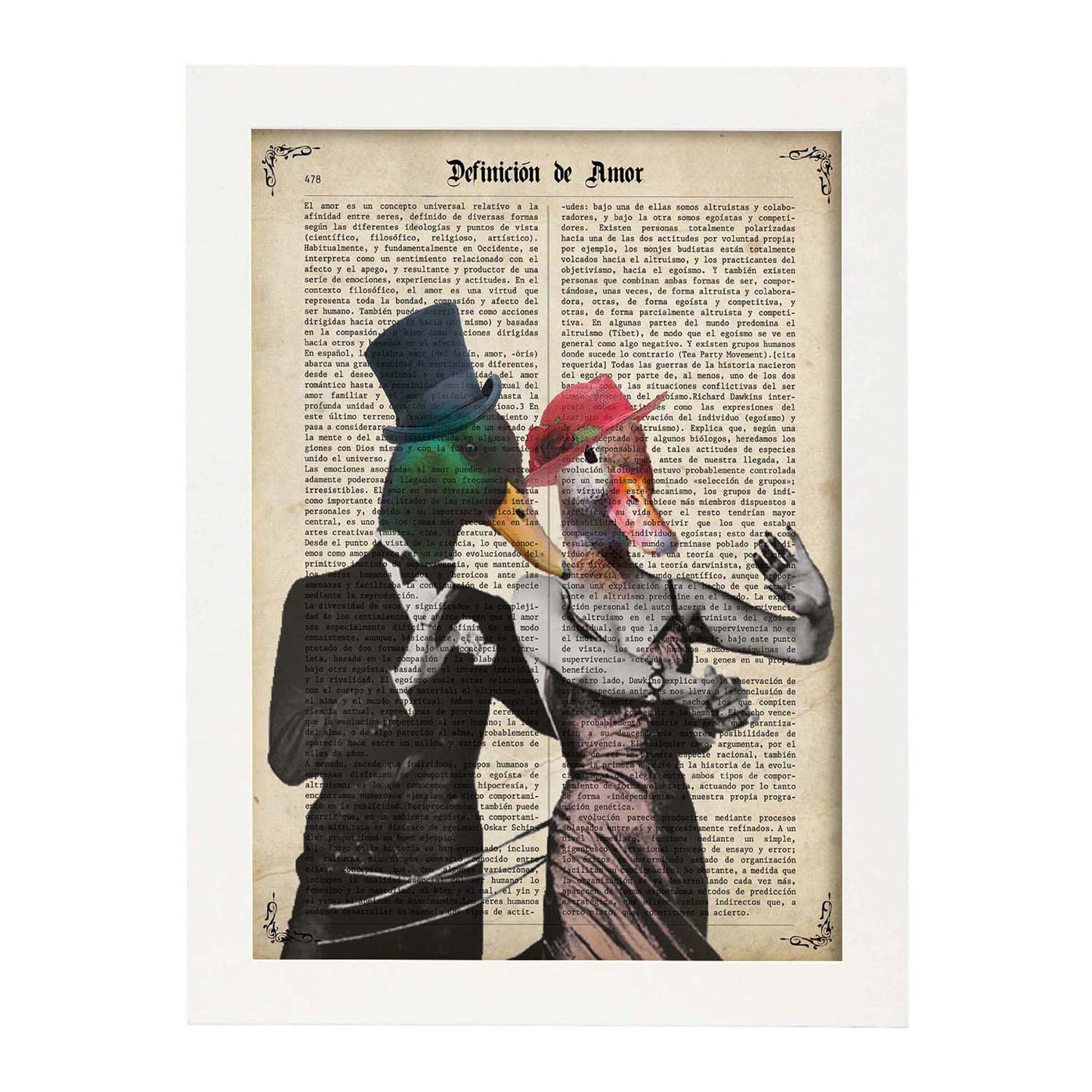 Poster de Patos bailando. Láminas de animales con definiciones. Ilustraciones de animales con textos.-Artwork-Nacnic-A3-Marco Blanco-Nacnic Estudio SL