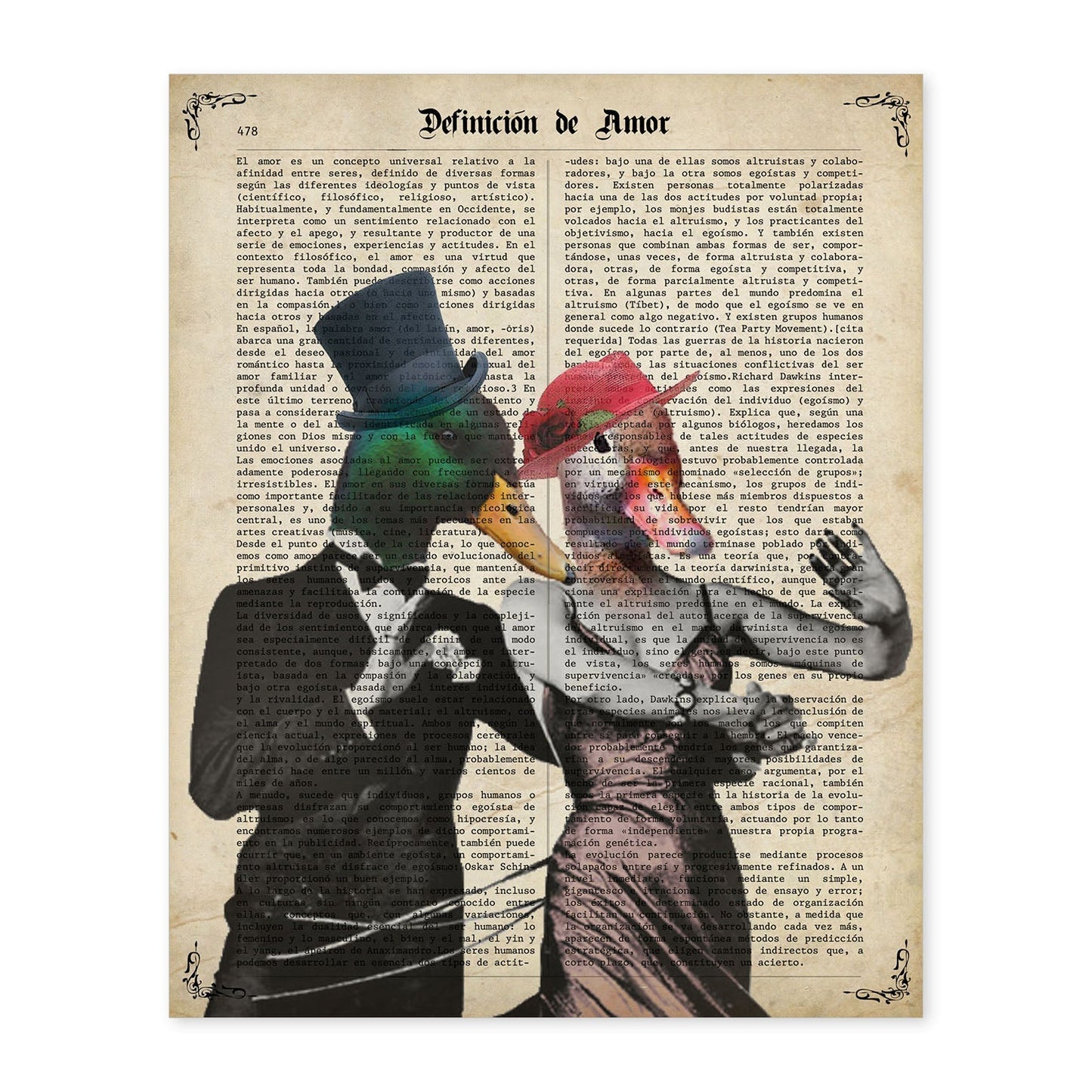 Poster de Patos bailando. Láminas de animales con definiciones. Ilustraciones de animales con textos.-Artwork-Nacnic-A4-Sin marco-Nacnic Estudio SL