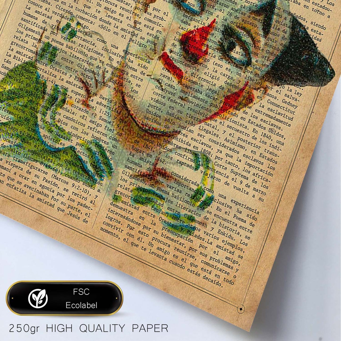 Poster de payasos. Lámina Jonas Clown con imágenes de payasos y circos. Láminas del circo para pequeños.-Artwork-Nacnic-Nacnic Estudio SL