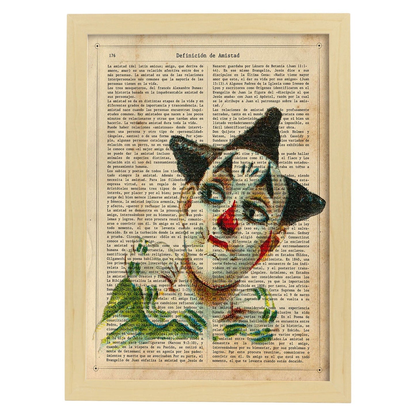 Poster de payasos. Lámina Jonas Clown con imágenes de payasos y circos. Láminas del circo para pequeños.-Artwork-Nacnic-A4-Marco Madera clara-Nacnic Estudio SL