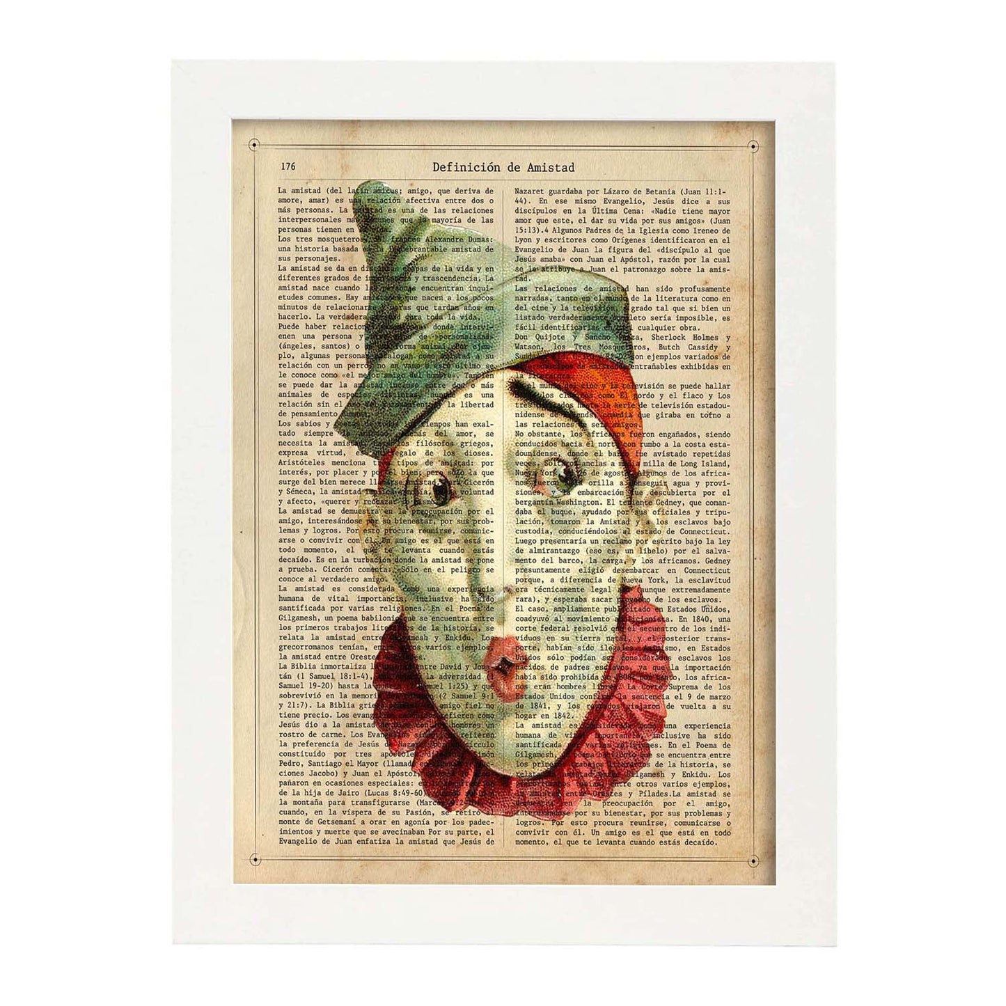 Poster de payasos. Lámina Luigi Clown con imágenes de payasos y circos. Láminas del circo para pequeños.-Artwork-Nacnic-A3-Marco Blanco-Nacnic Estudio SL