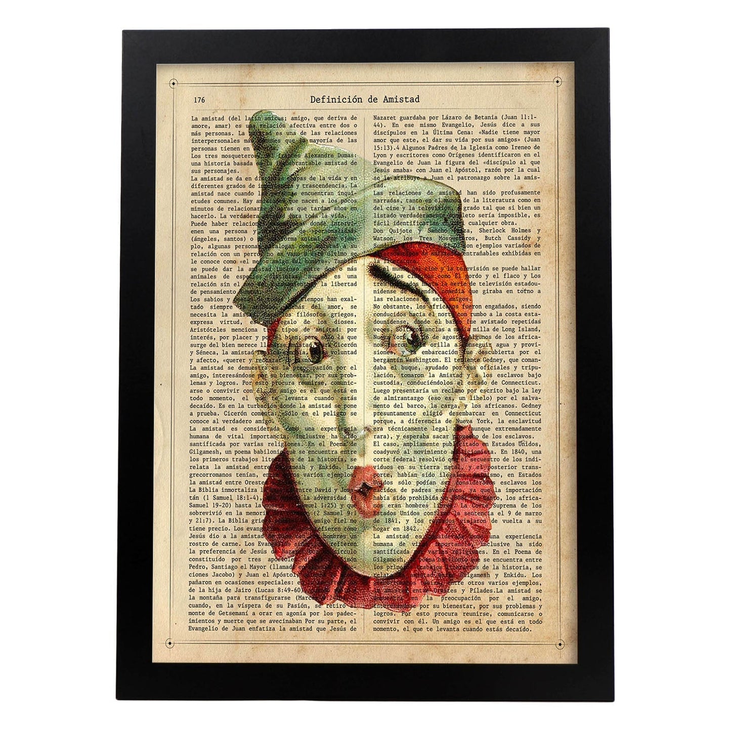 Poster de payasos. Lámina Luigi Clown con imágenes de payasos y circos. Láminas del circo para pequeños.-Artwork-Nacnic-A4-Marco Negro-Nacnic Estudio SL