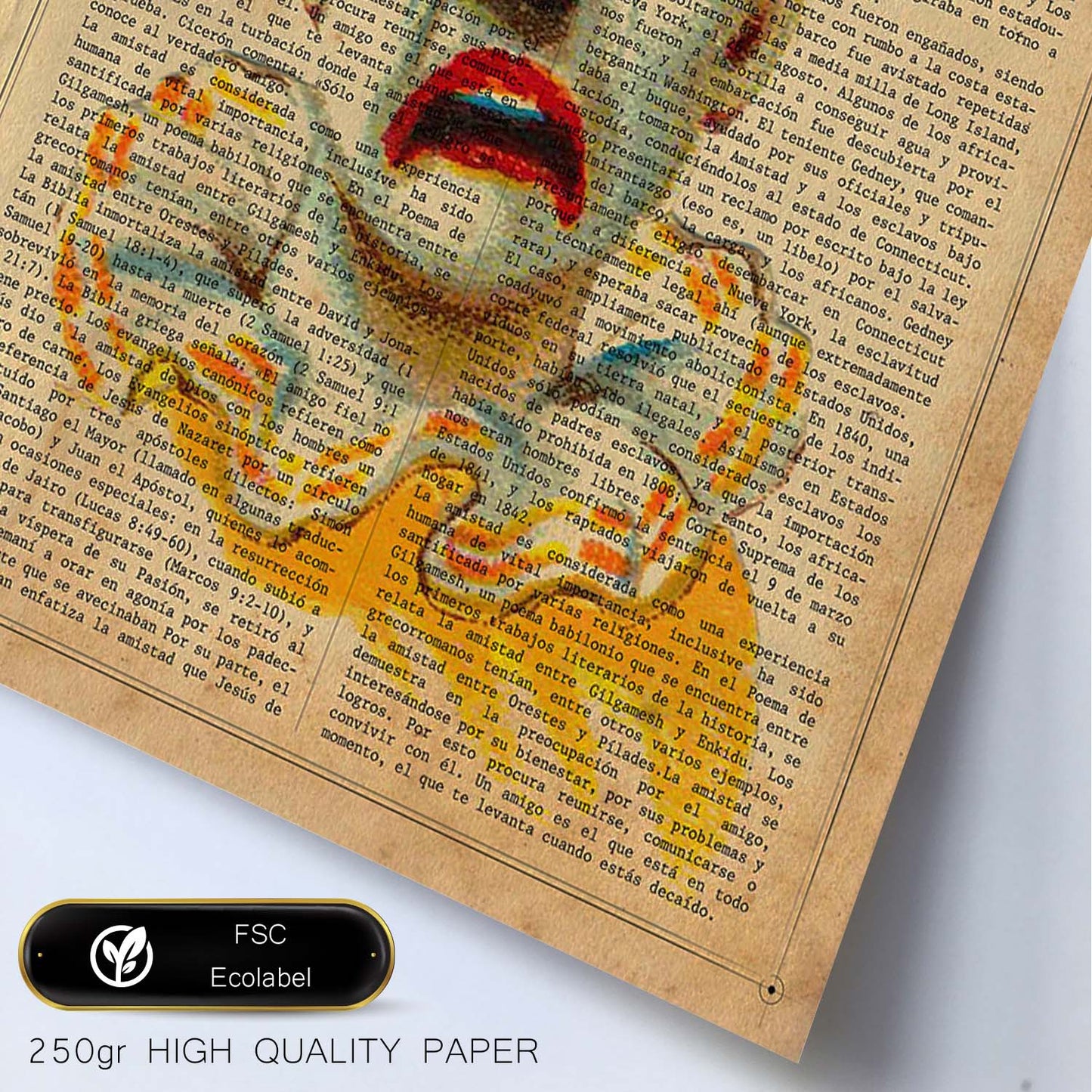 Poster de payasos. Lámina Paul Clown con imágenes de payasos y circos. Láminas del circo para pequeños.-Artwork-Nacnic-Nacnic Estudio SL